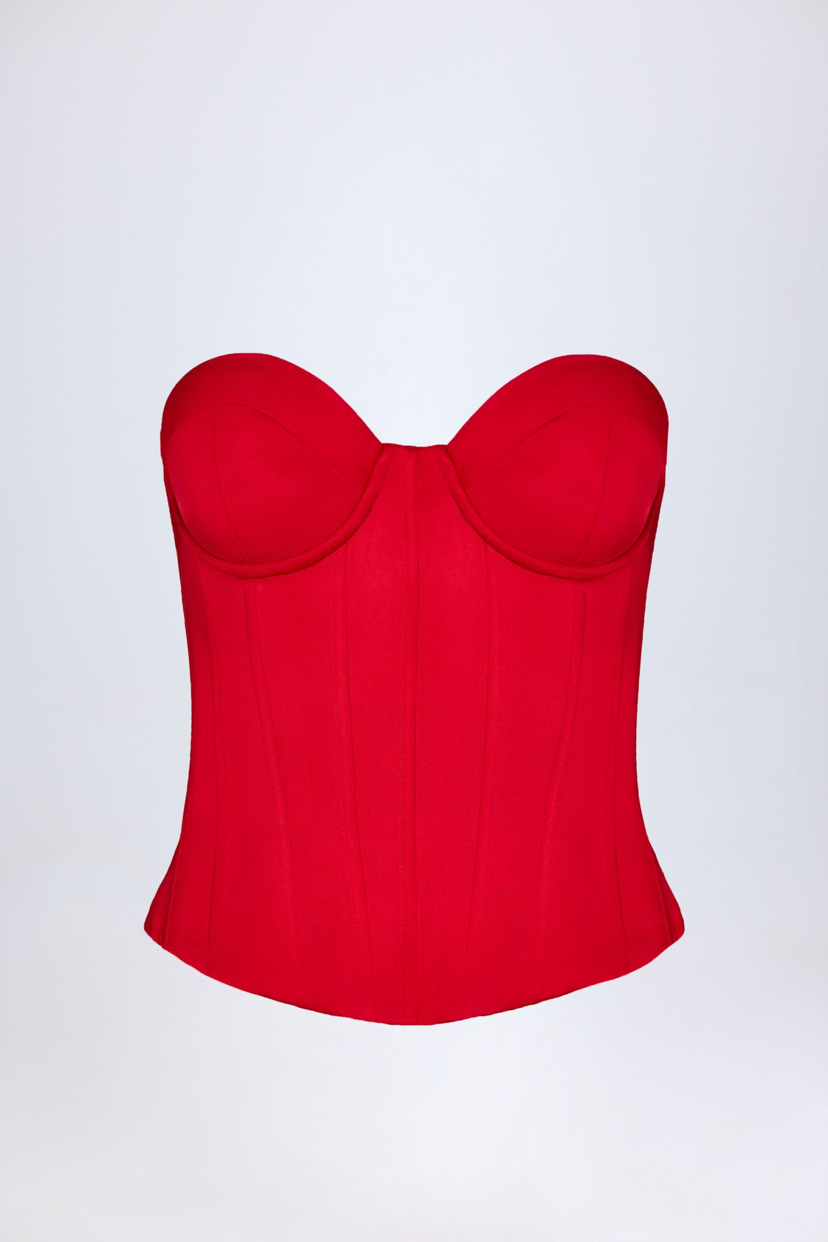 Lace-Up Corset Top in Fire Red - Image 5