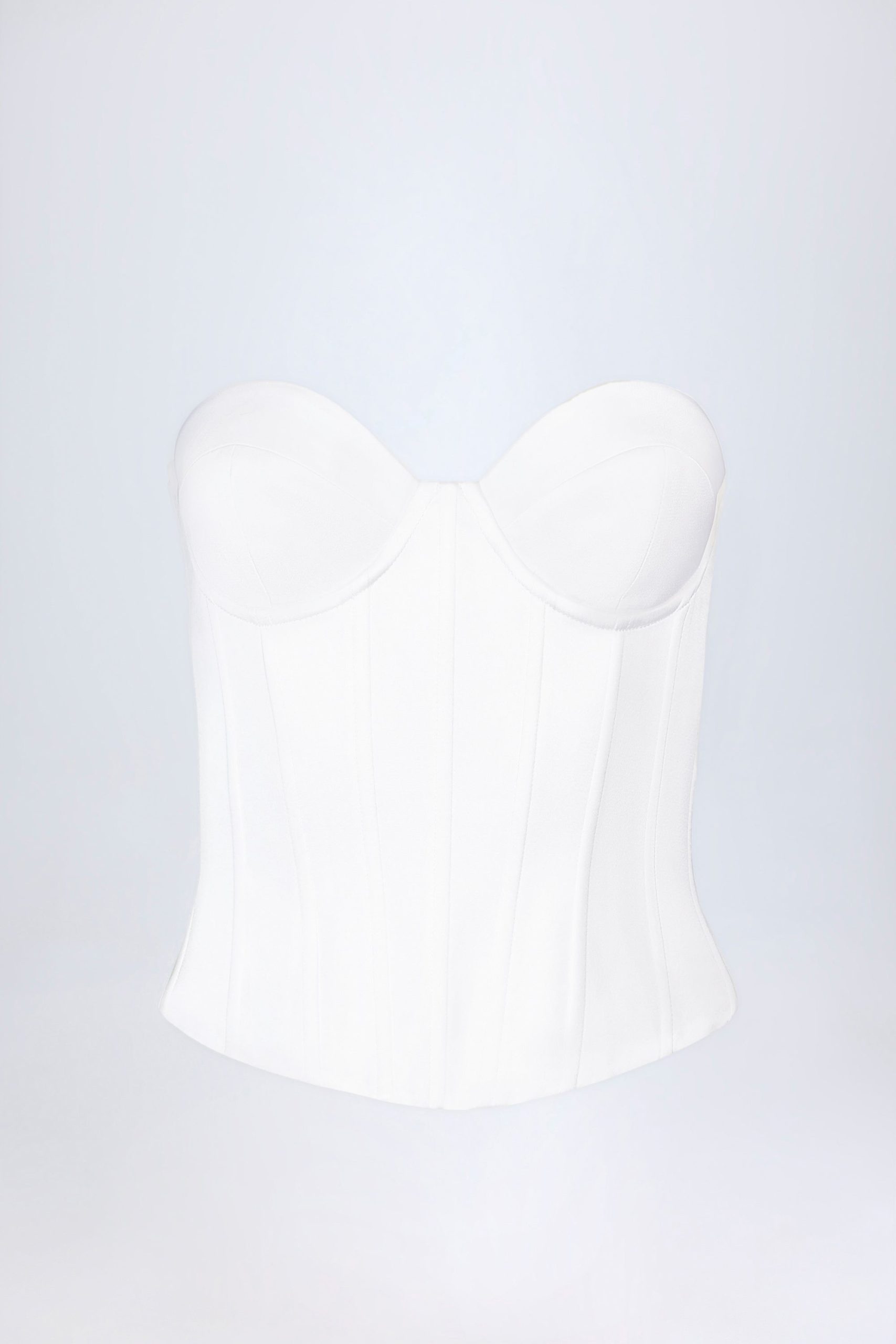 Lace-Up Corset Top in White - Image 5
