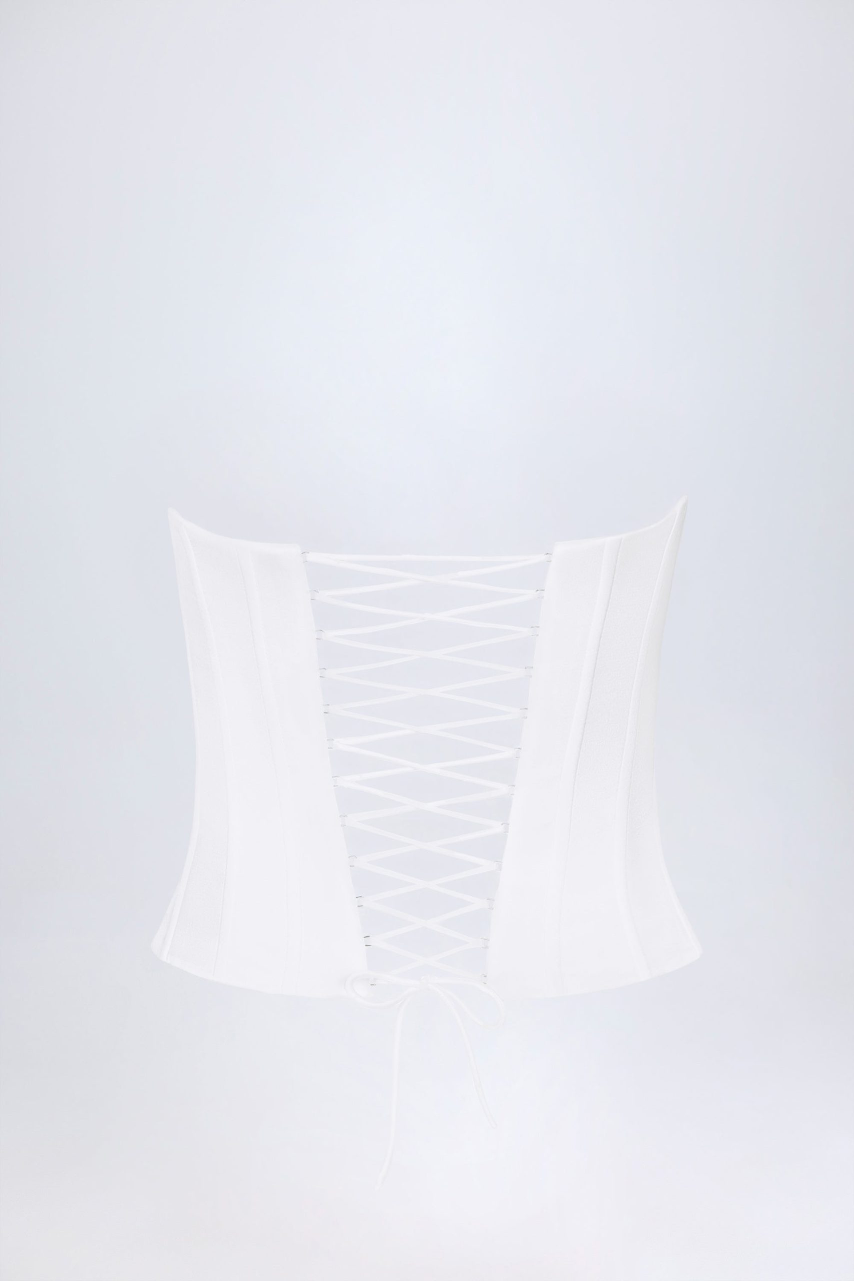 Lace-Up Corset Top in White - Image 6