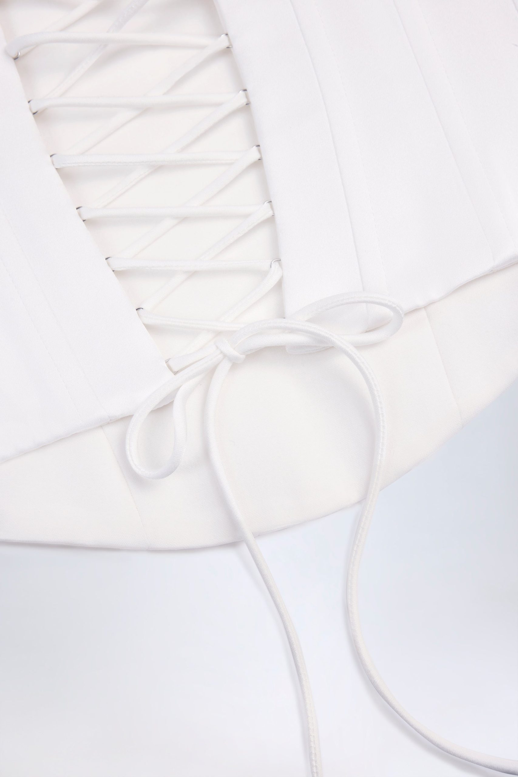 Lace-Up Corset Top in White - Image 7