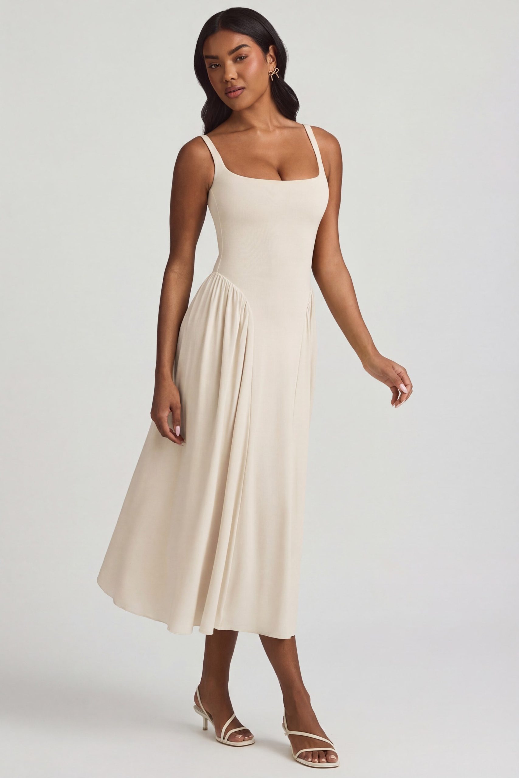 Modal A-Line Midaxi Dress in Ivory - Image 5