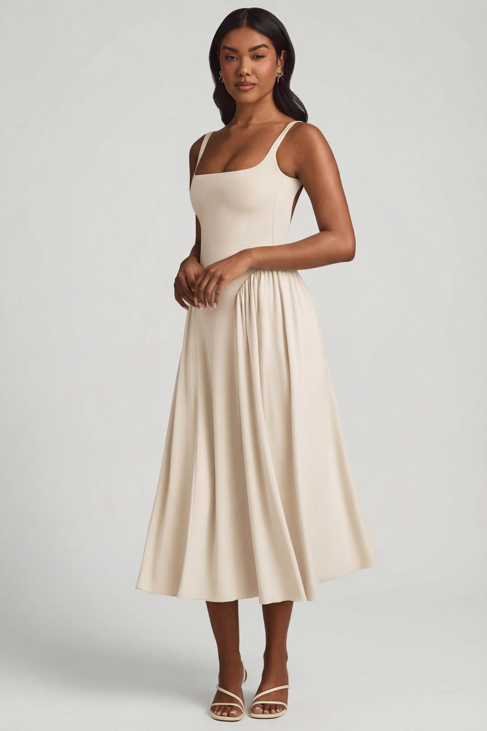 Modal A-Line Midaxi Dress in Ivory - Image 8