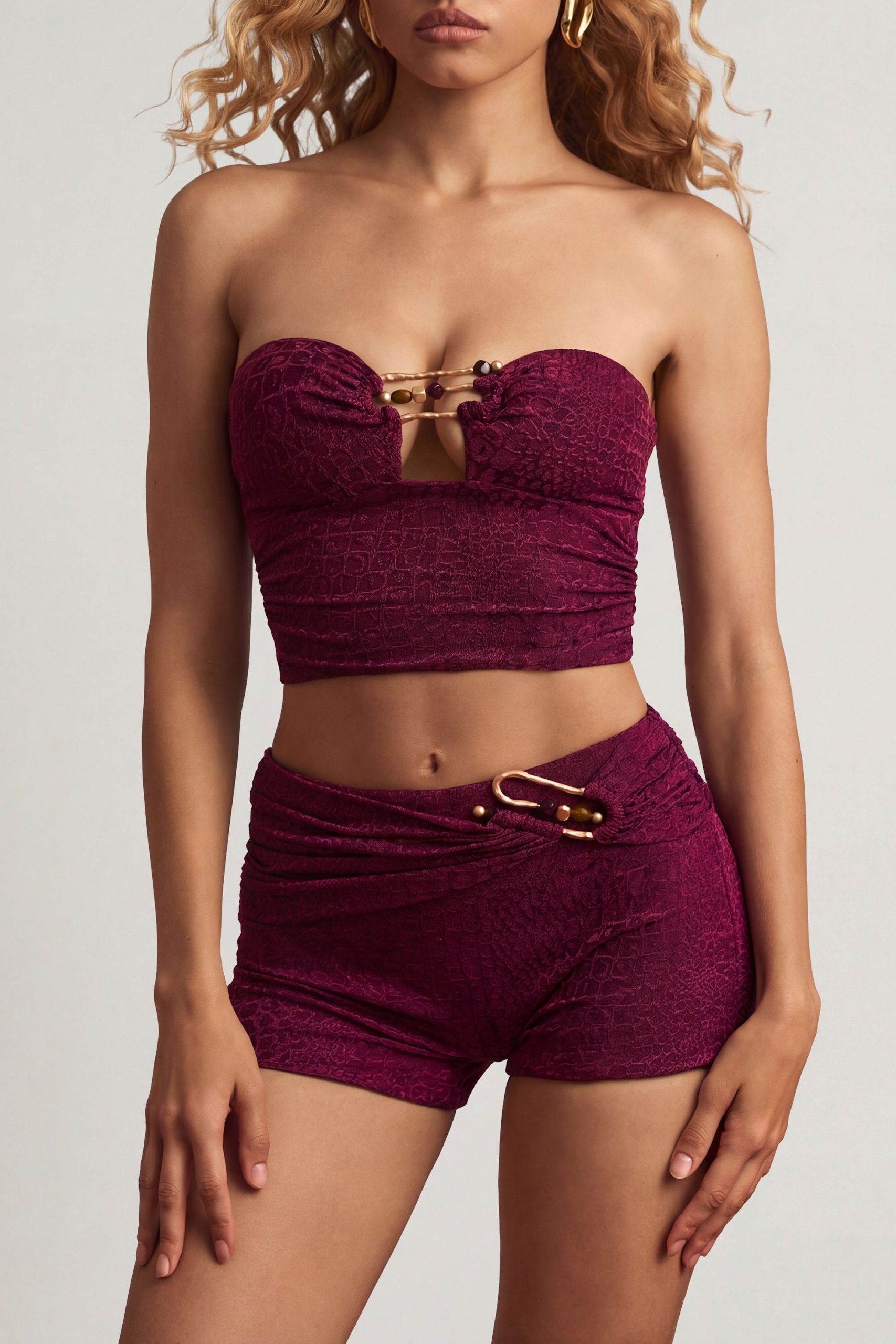 Mid-Rise Shorts in Berry Purple - Image 4
