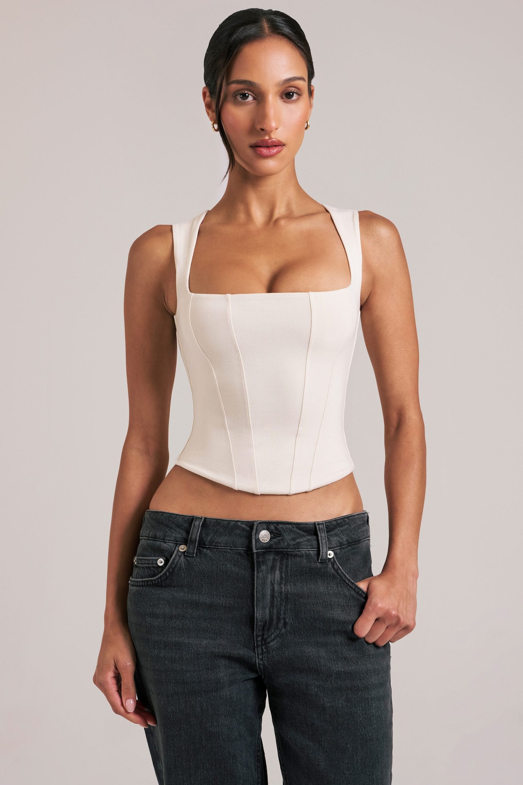Modal Square-Neck Top in Ivory - Image 7