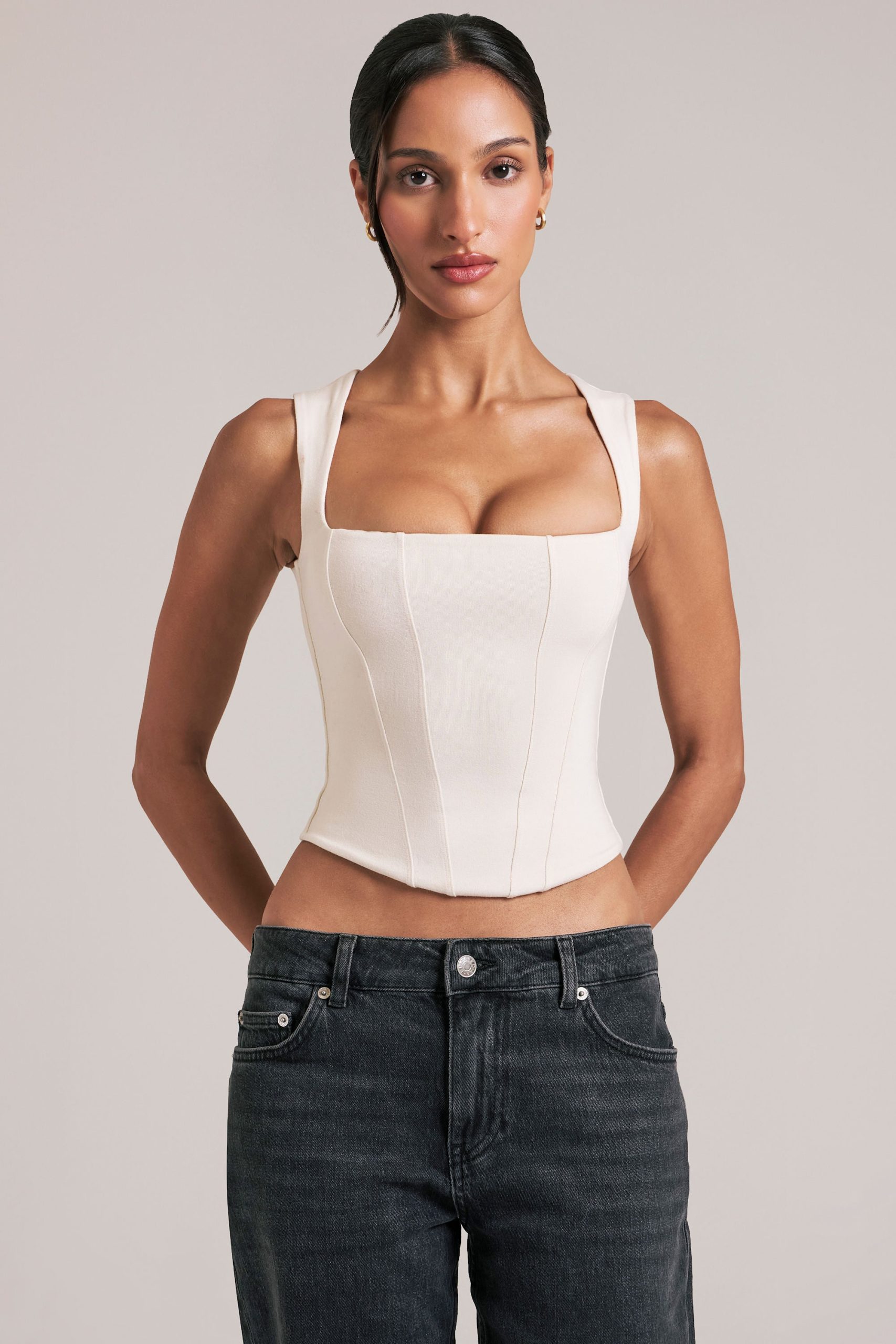Modal Square-Neck Top in Ivory - Image 5