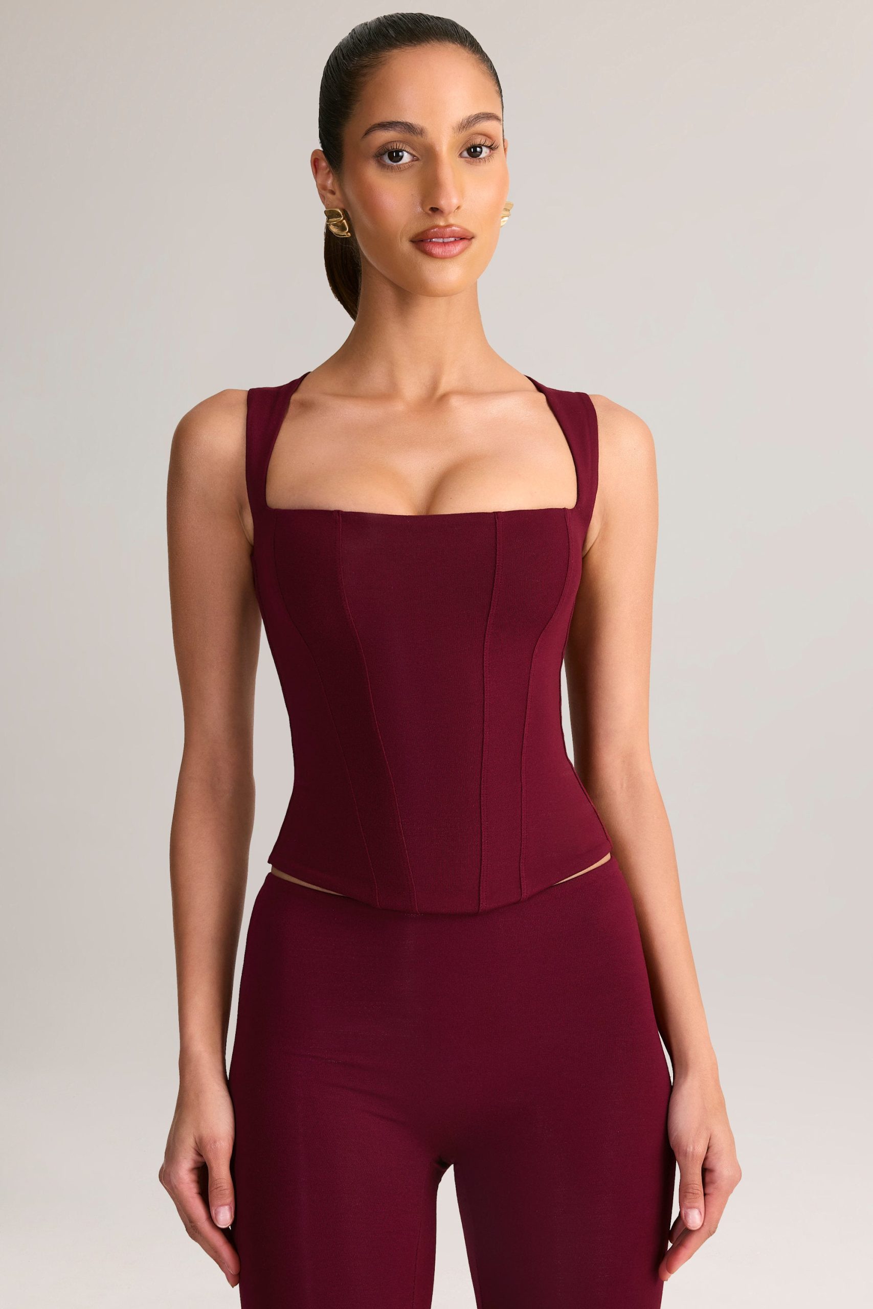 Modal Square-Neck Top in Wine - Image 5