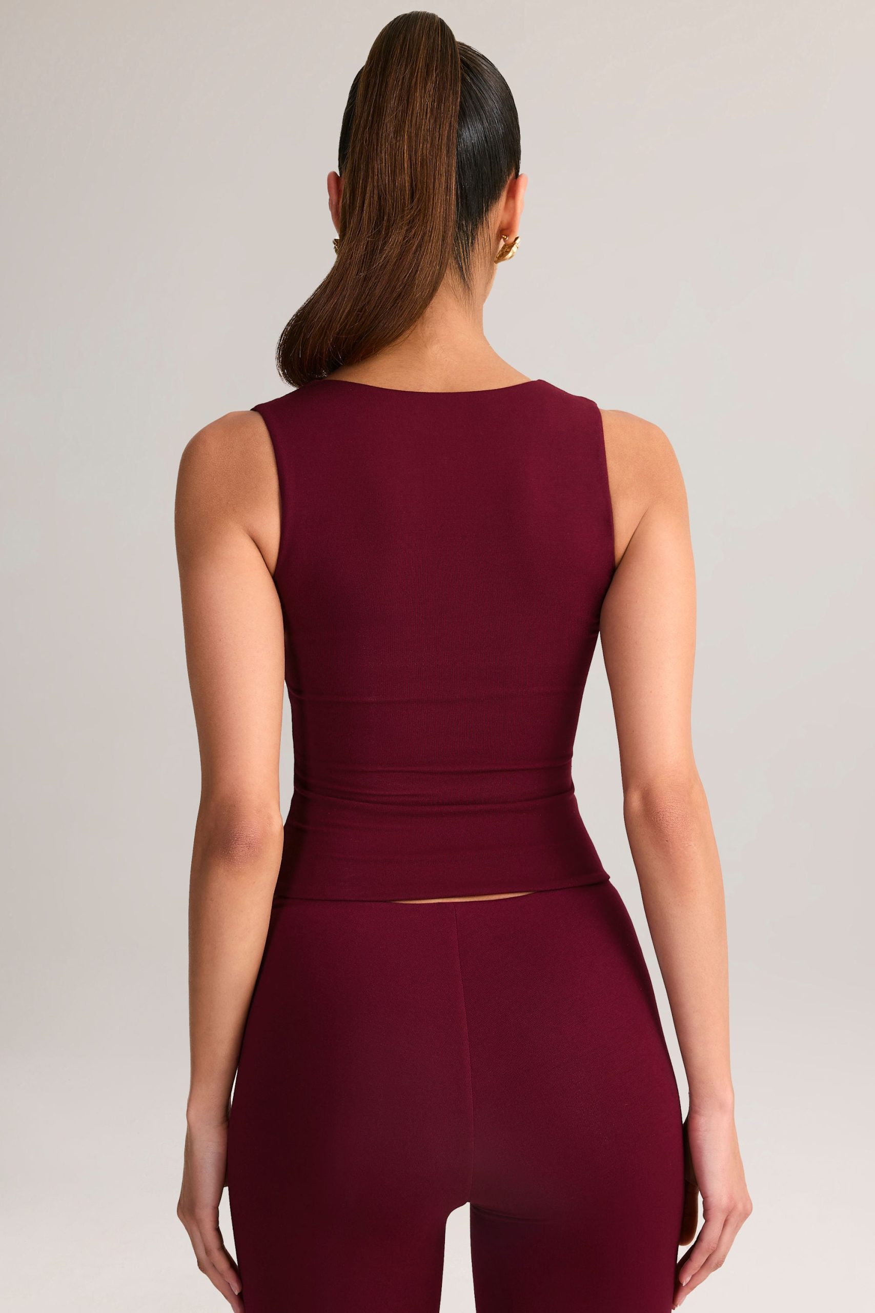 Modal Square-Neck Top in Wine - Image 2