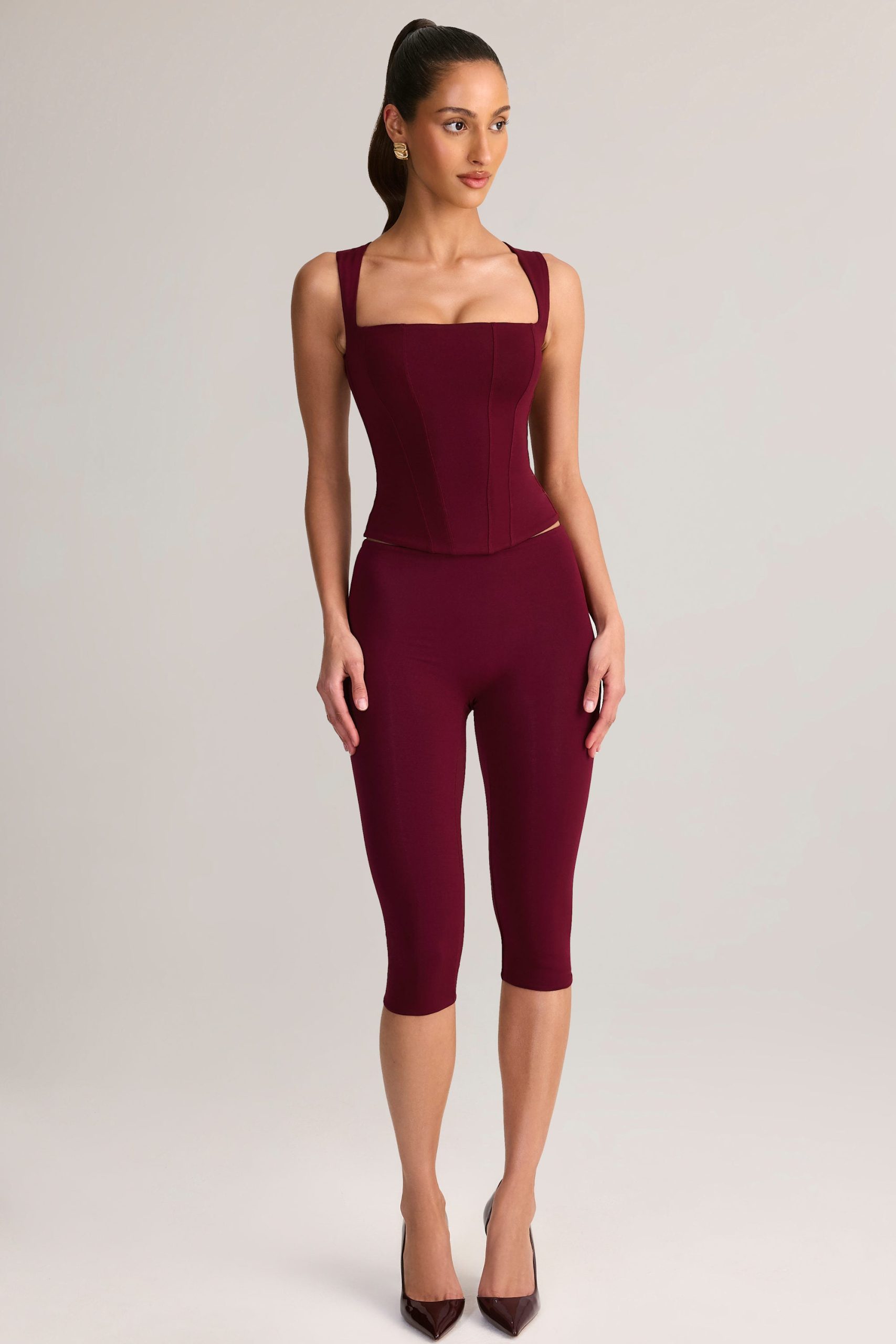 Modal Square-Neck Top in Wine - Image 6