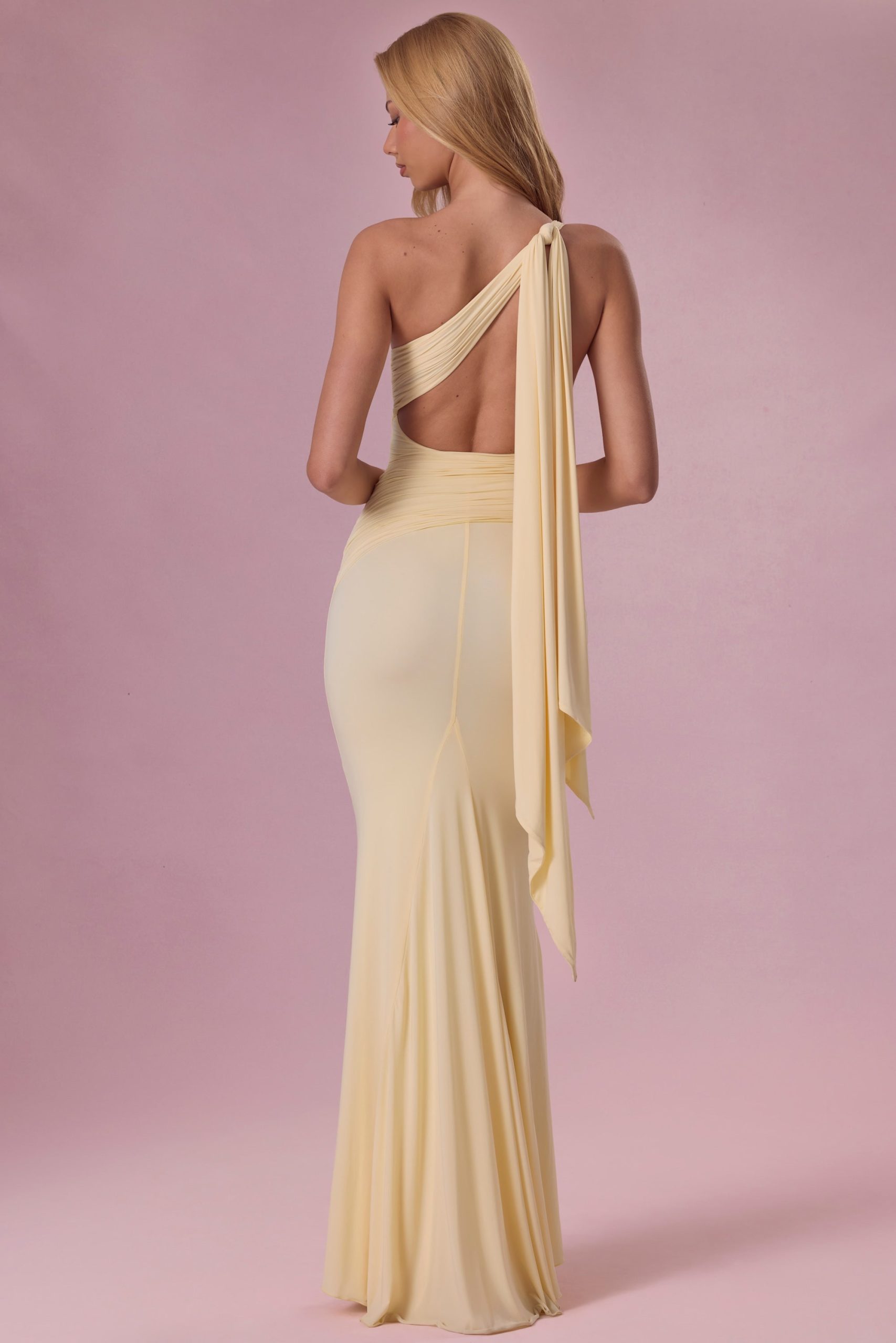 Premium Jersey Bridesmaid Dress in Butter Yellow - Image 5