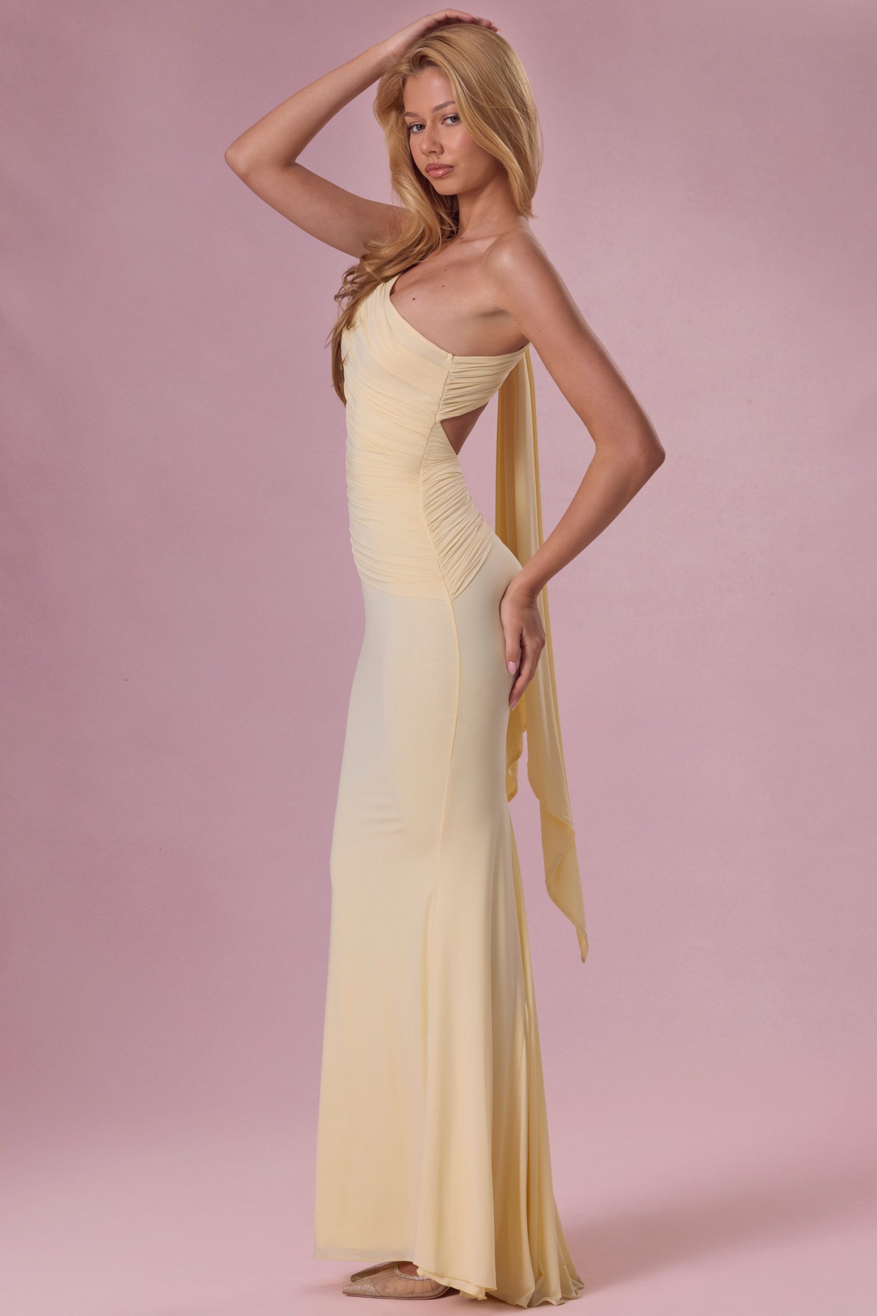 Premium Jersey Bridesmaid Dress in Butter Yellow - Image 3