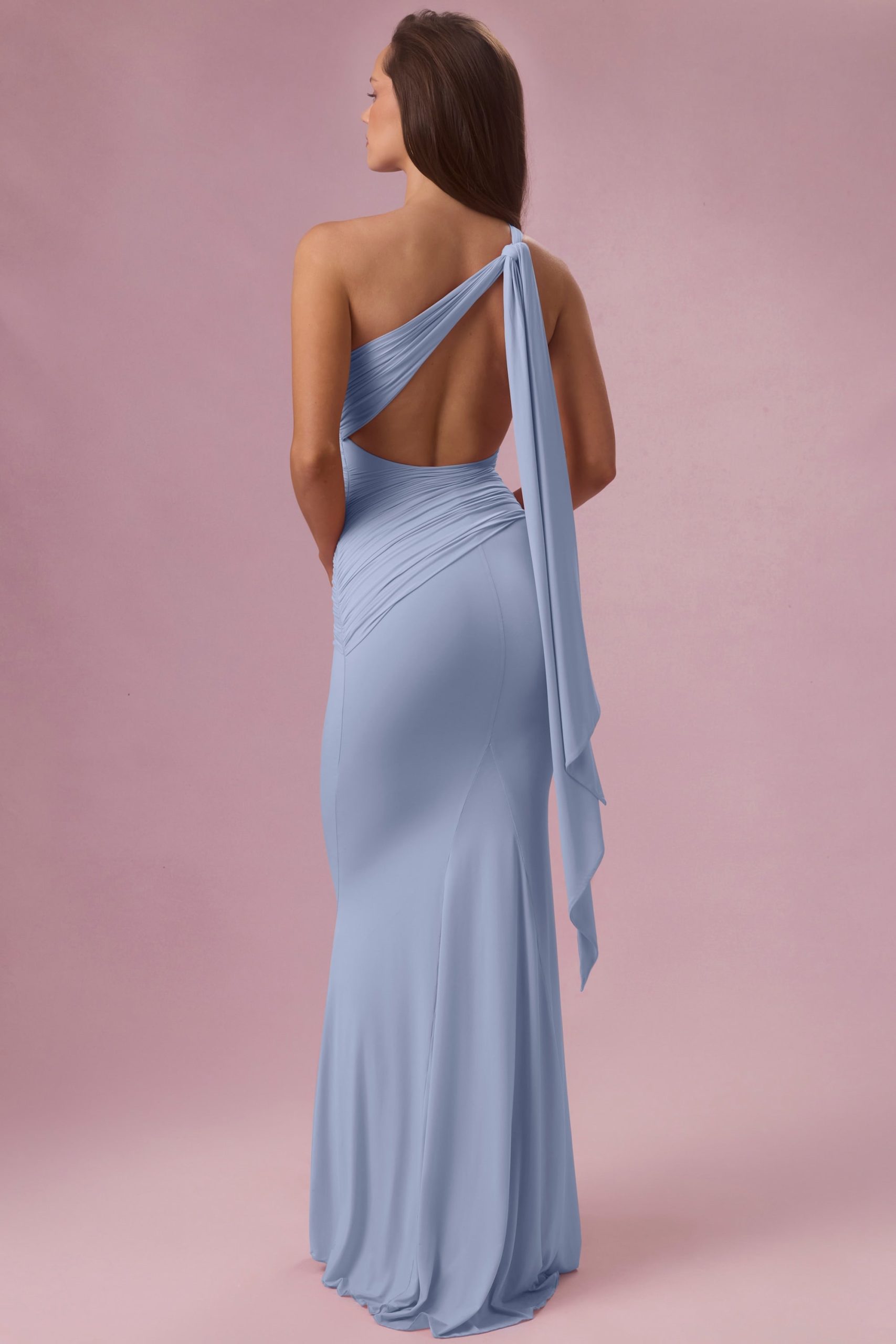 Premium Jersey Bridesmaid Dress in Powder Blue - Image 5