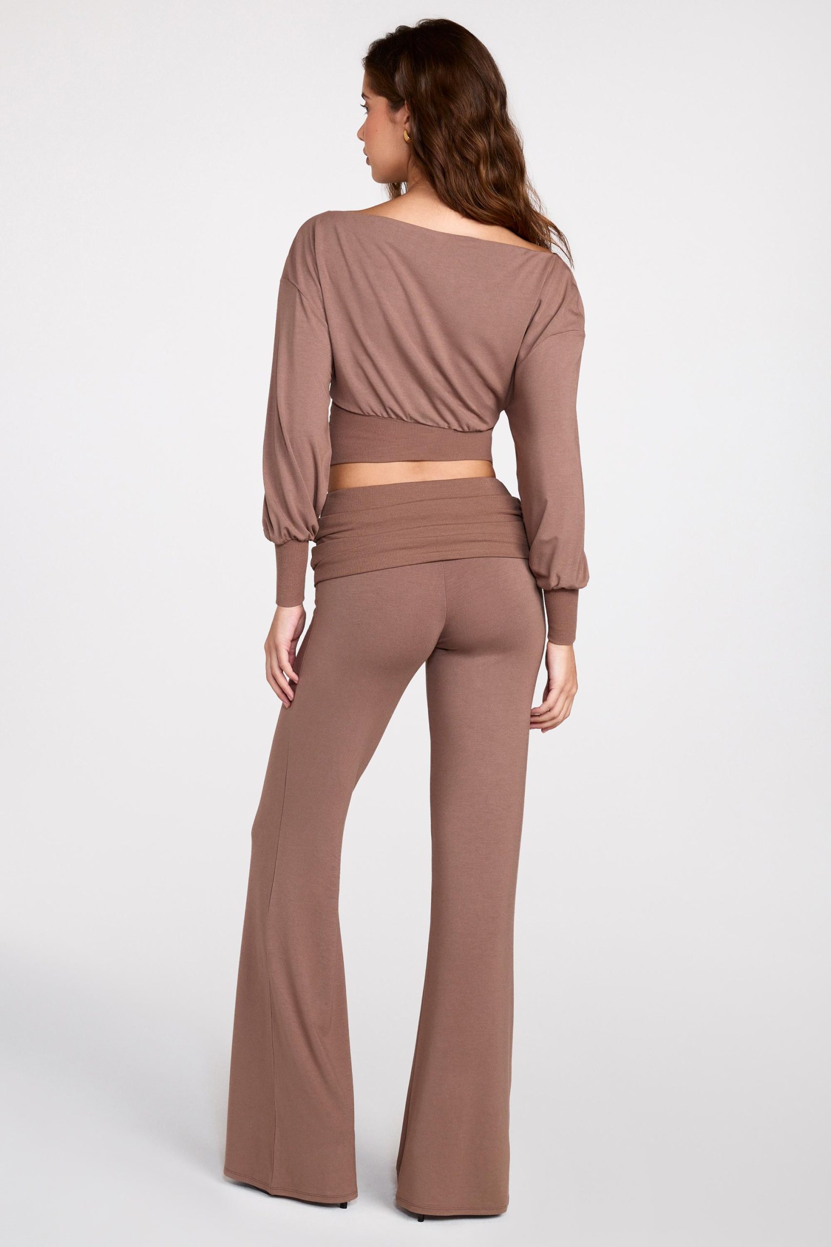 Modal Low-Rise Straight-Leg Trousers in Mocha - Image 6