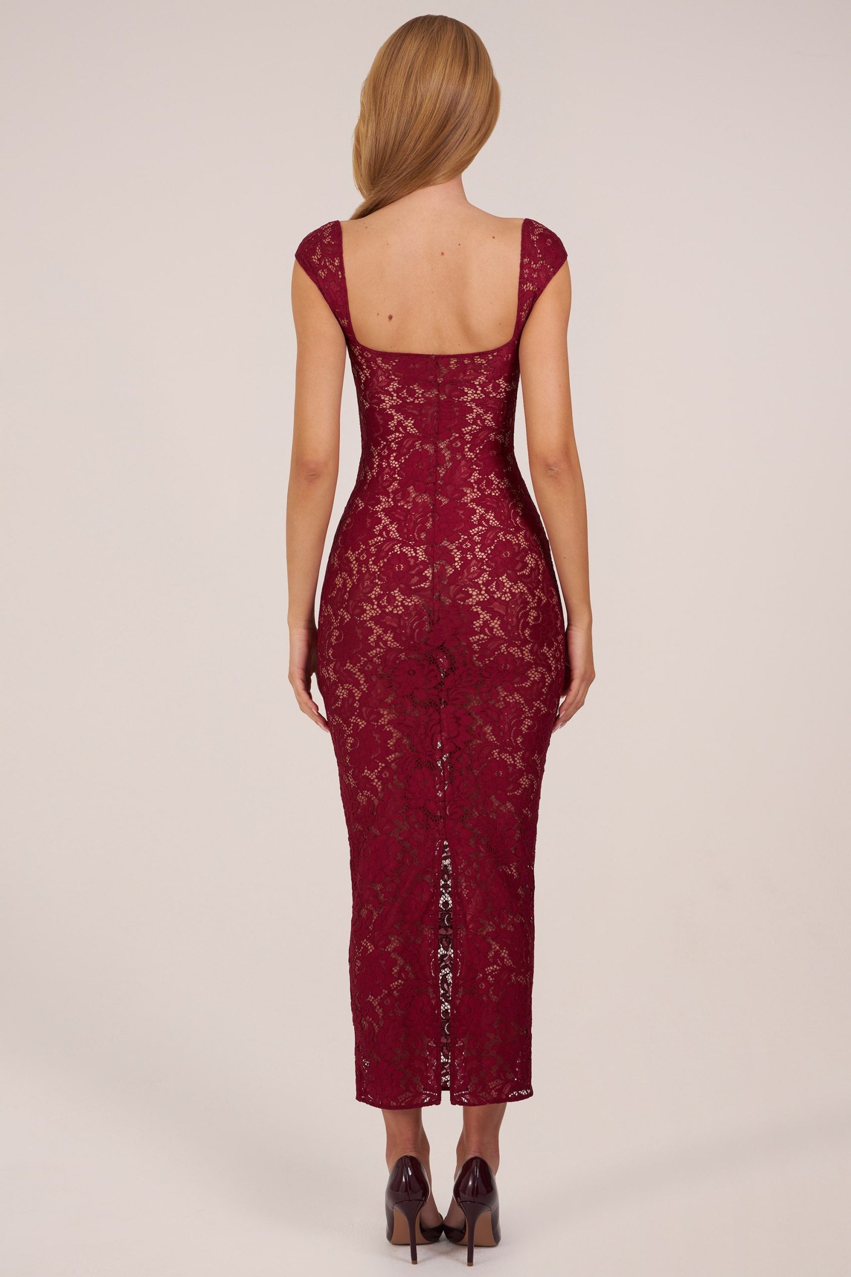 Sweetheart-Neck Maxi Dress in Cherry Red - Image 6