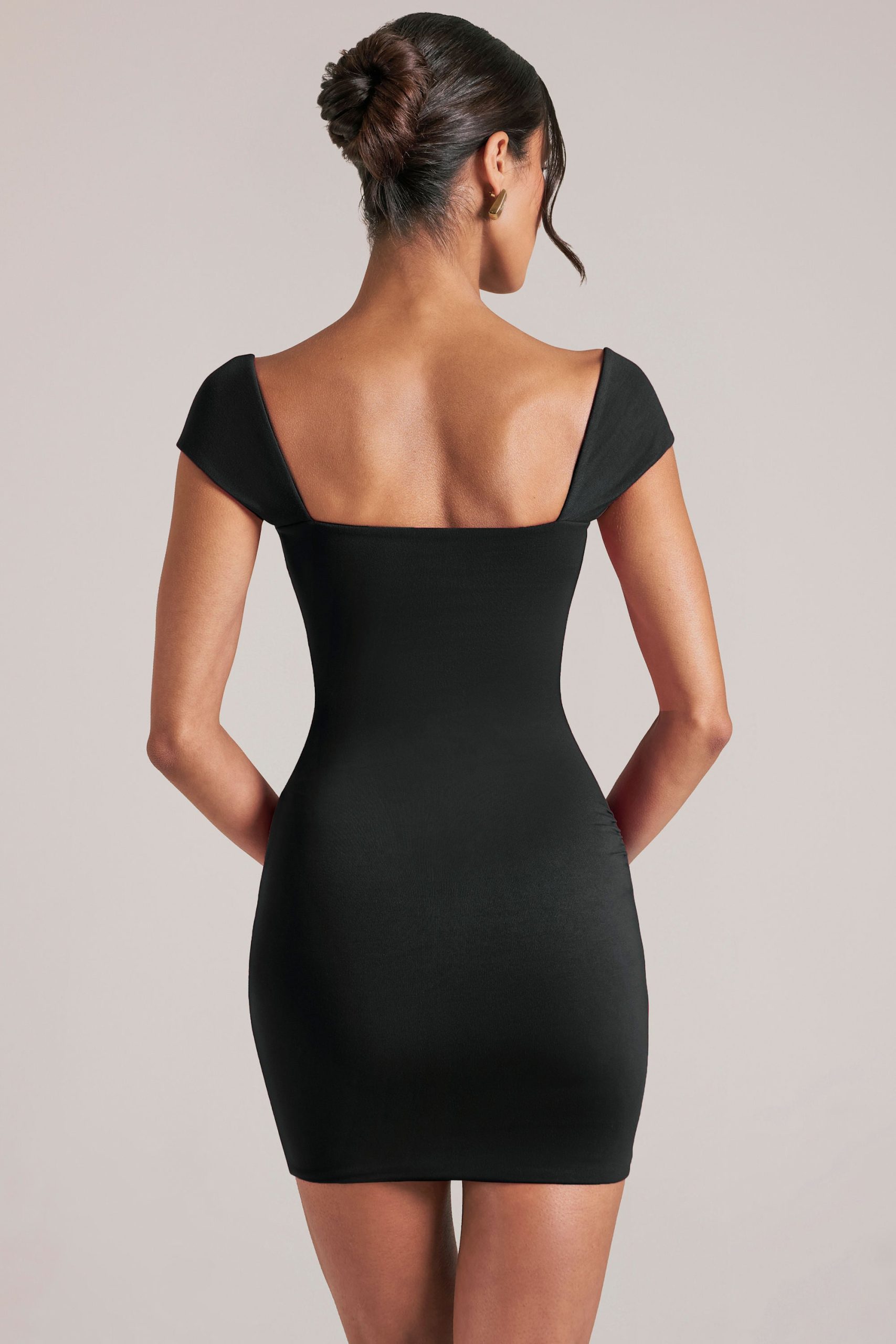 Sweetheart Neckline Mini Dress in Black - Image 7