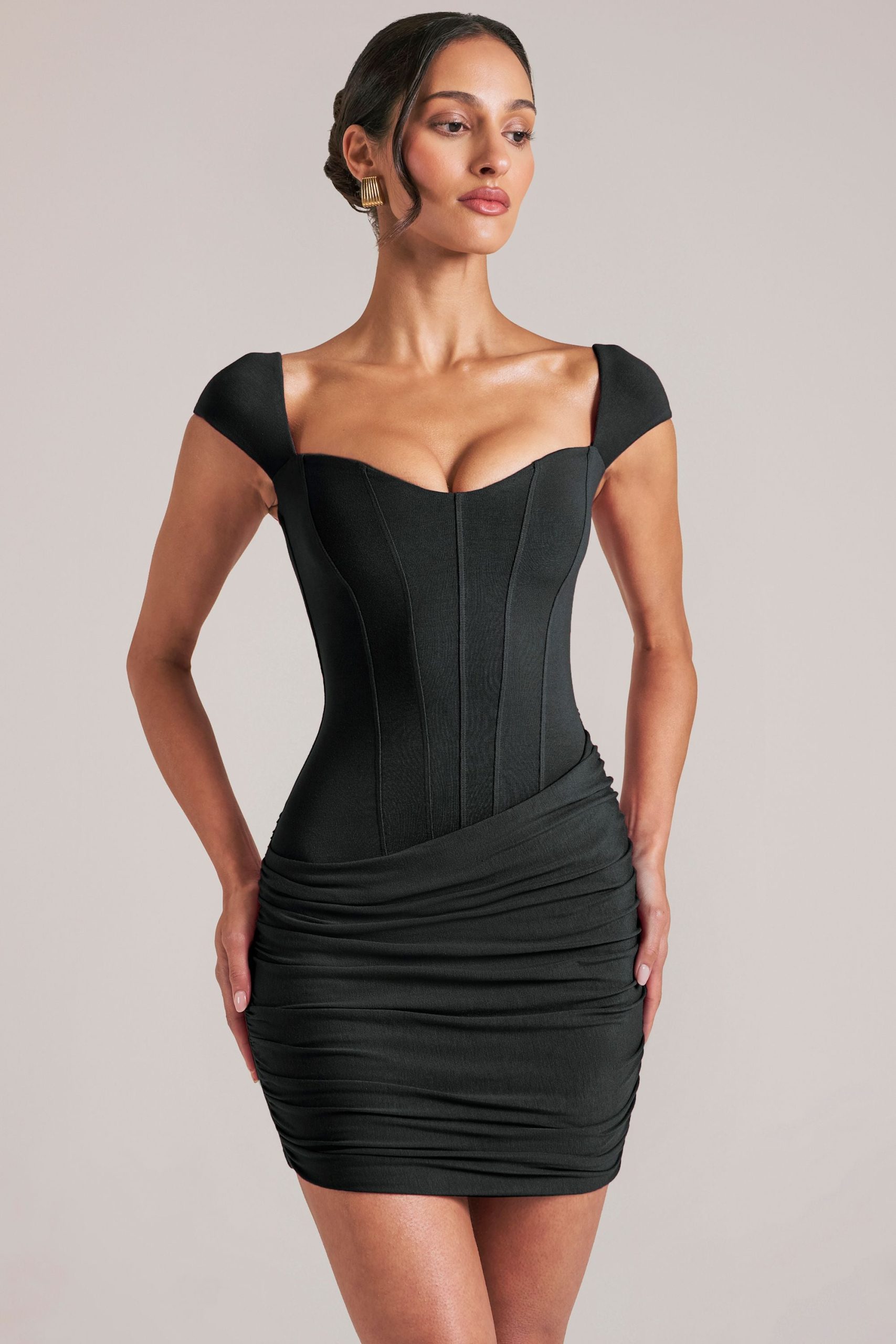 Sweetheart Neckline Mini Dress in Black - Image 8