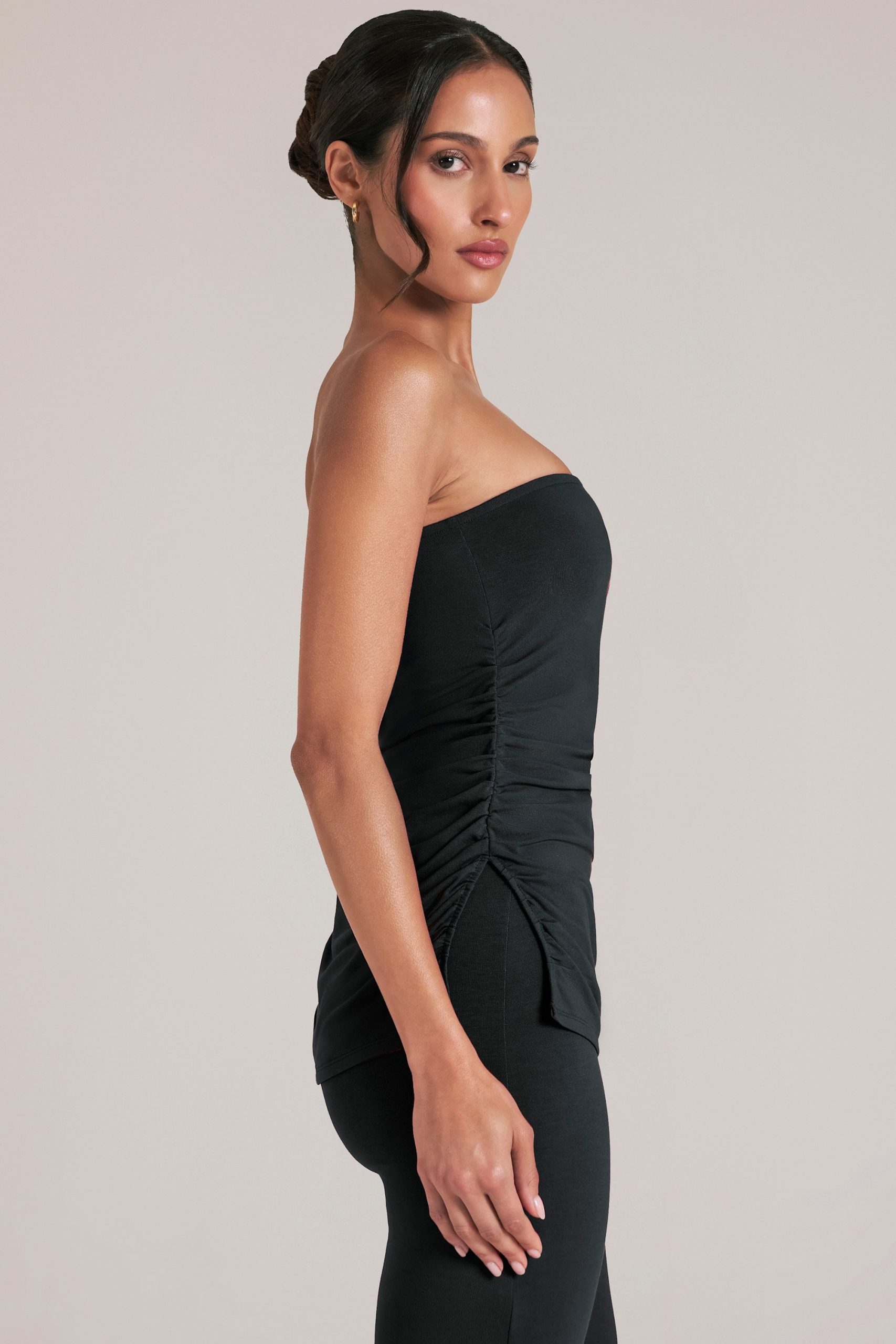 Bandeau Longline Top in Black - Image 3
