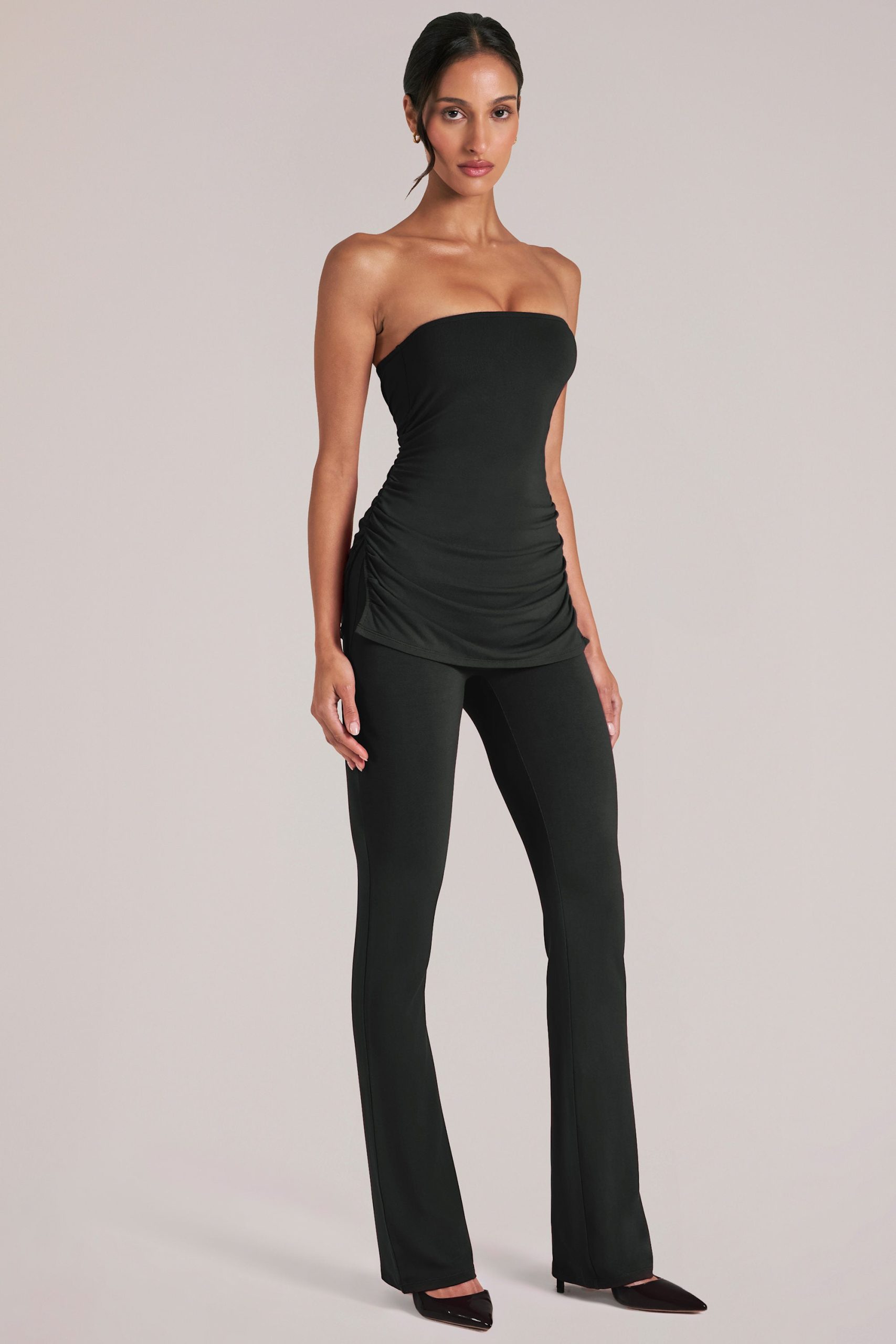 Mid-Rise Fitted Trousers in Black - Image 7