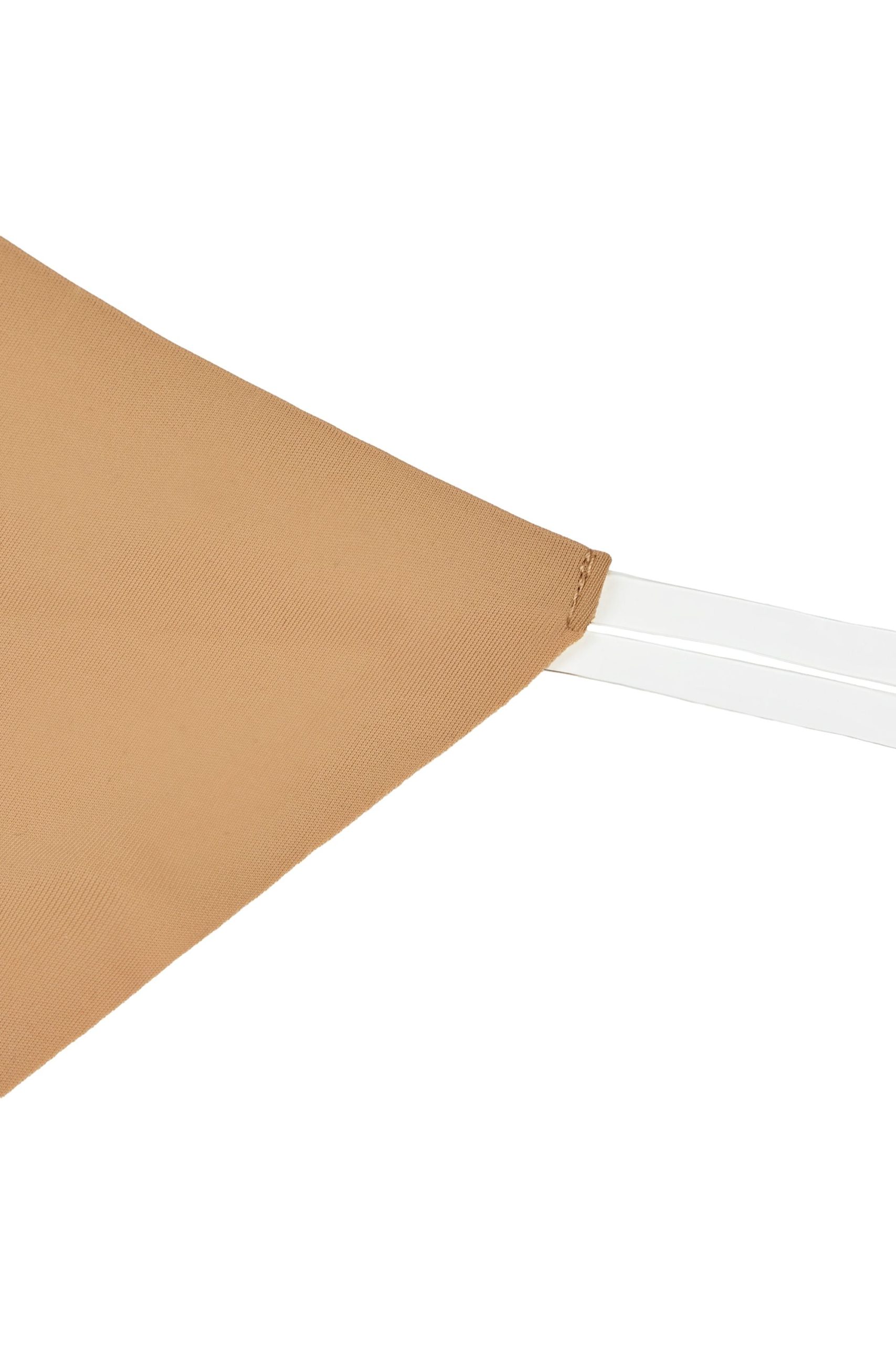 Seamless Knit Clear Strap Thong in Caramel - Image 3