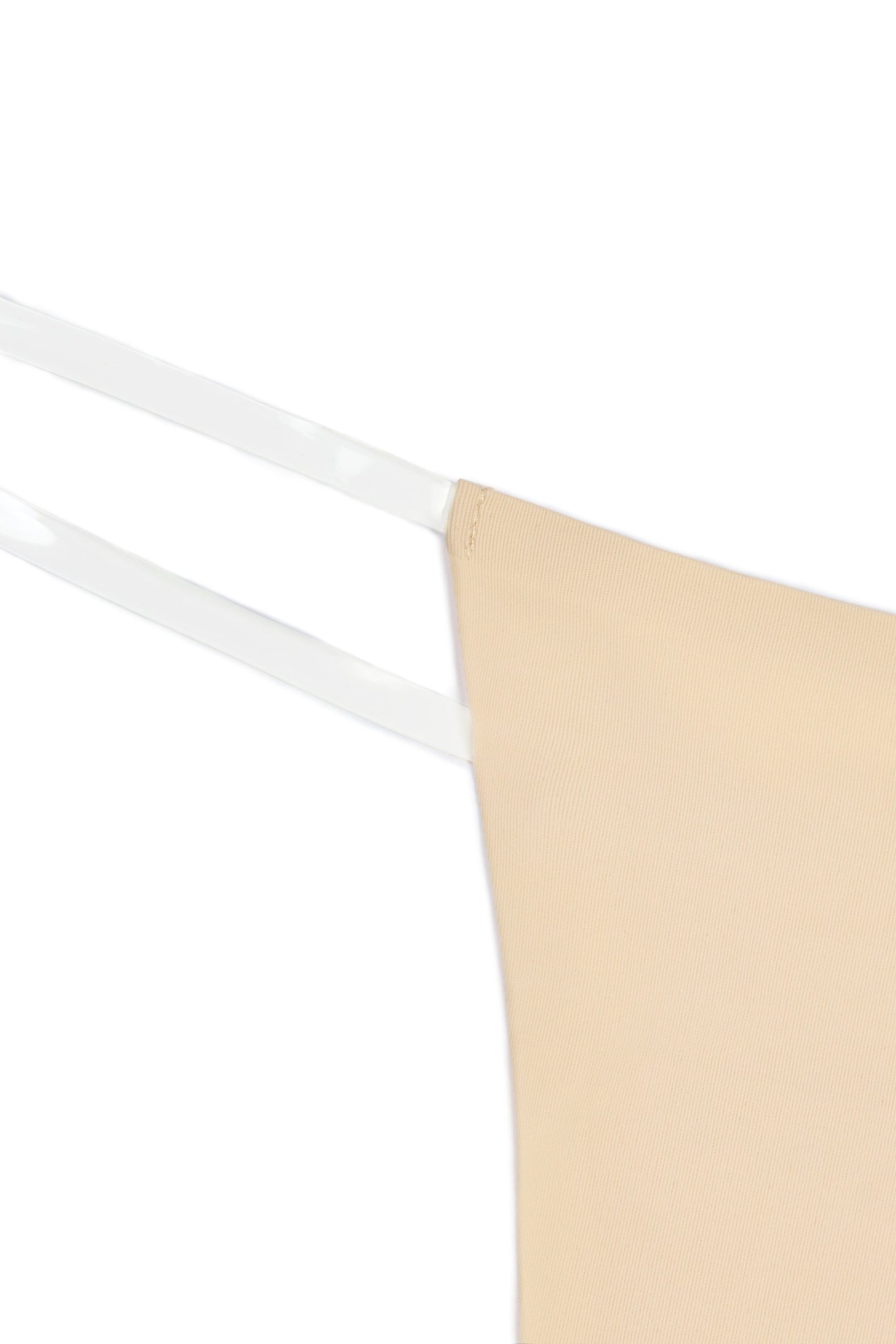 Seamless Knit Clear Strap Thong in Warm Peach - Image 3