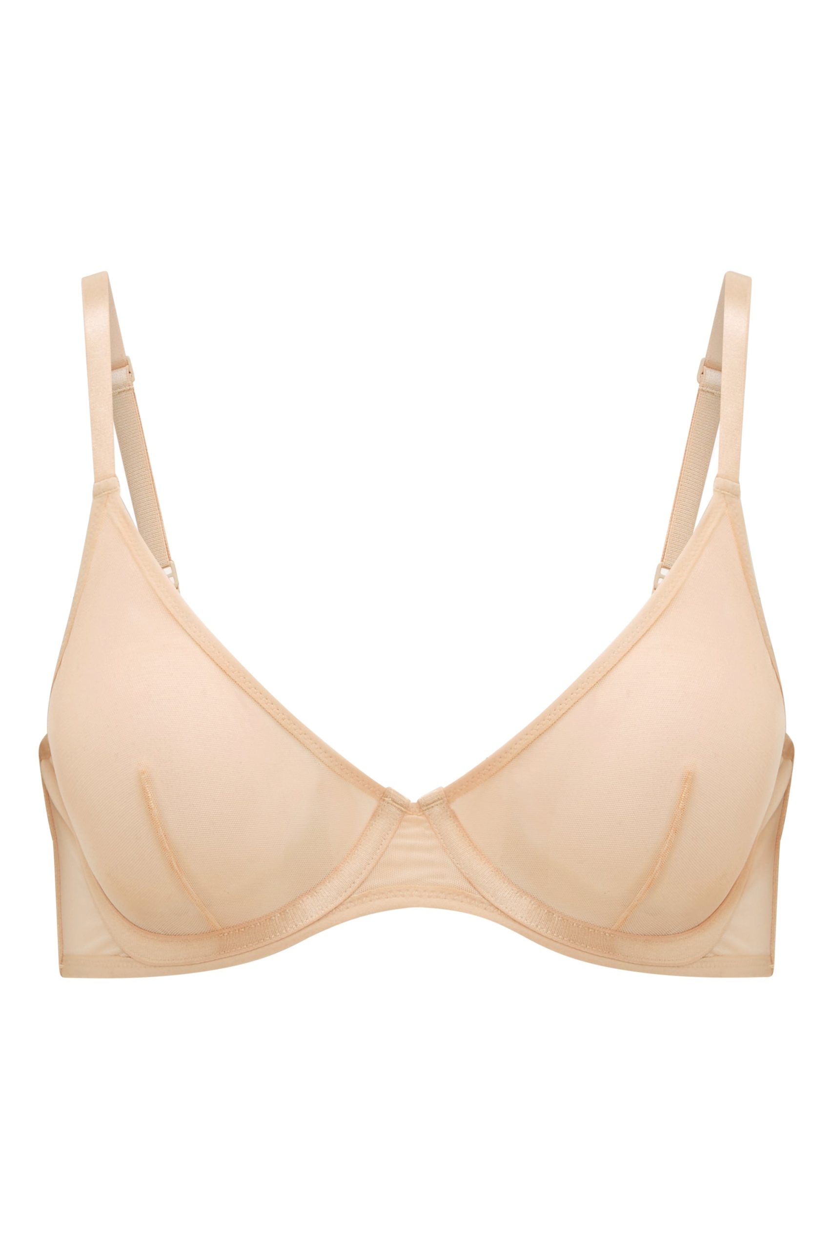 Soft Mesh Single Layer Underwired Bra in Beige - Image 2