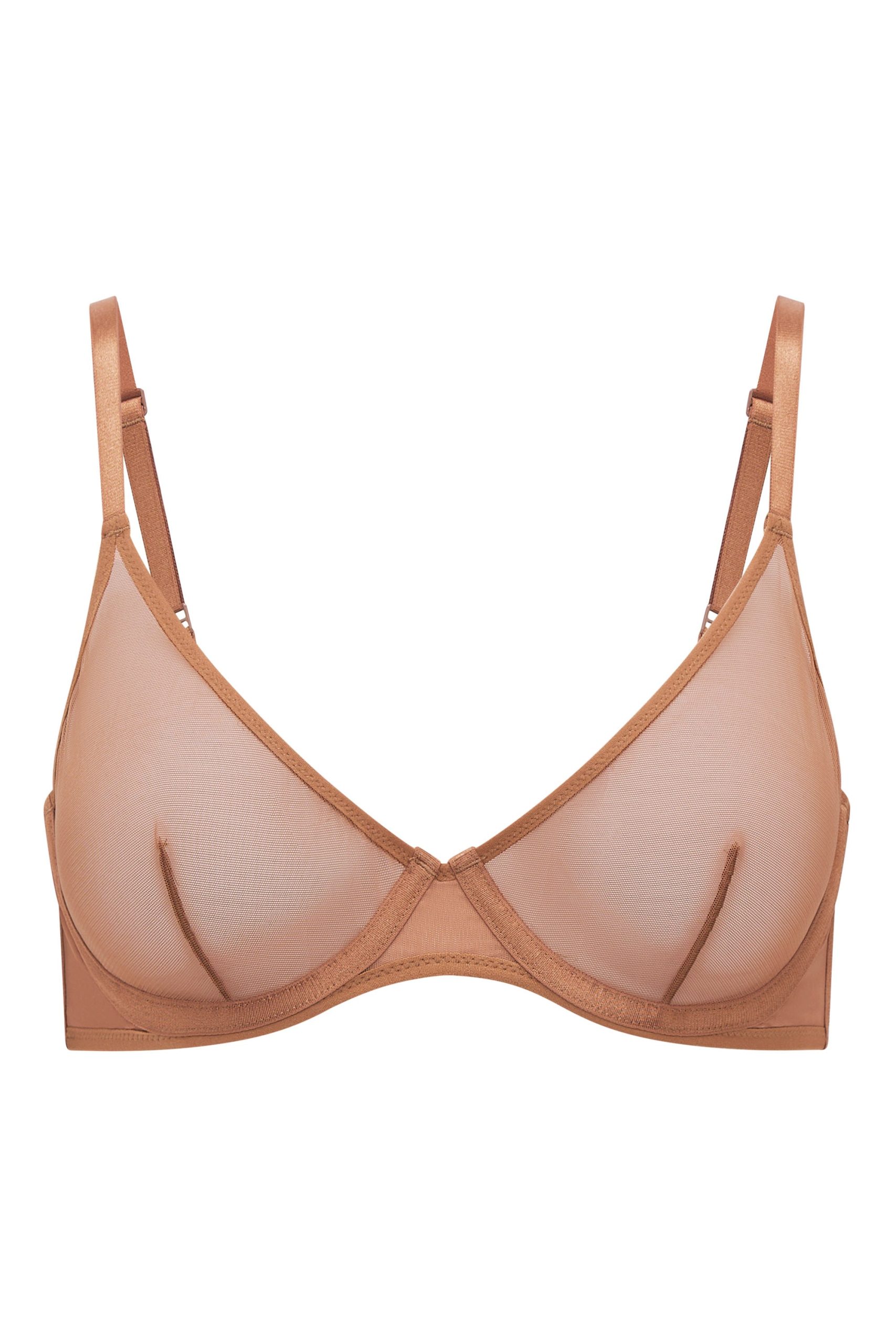 Soft Mesh Single Layer Underwired Bra in Honey - Image 2