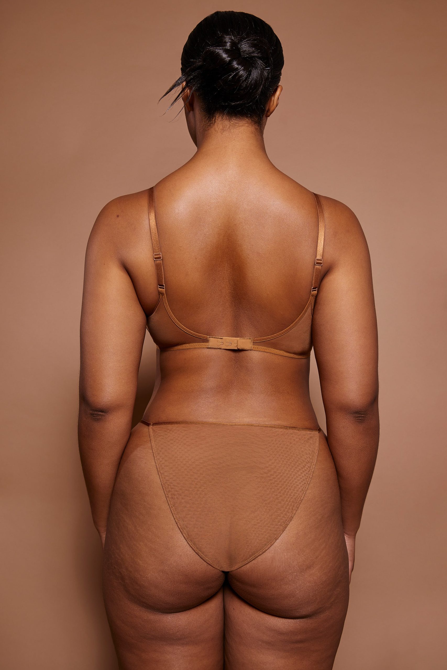 Soft Mesh Single Layer Triangle Bra in Almond - Image 3