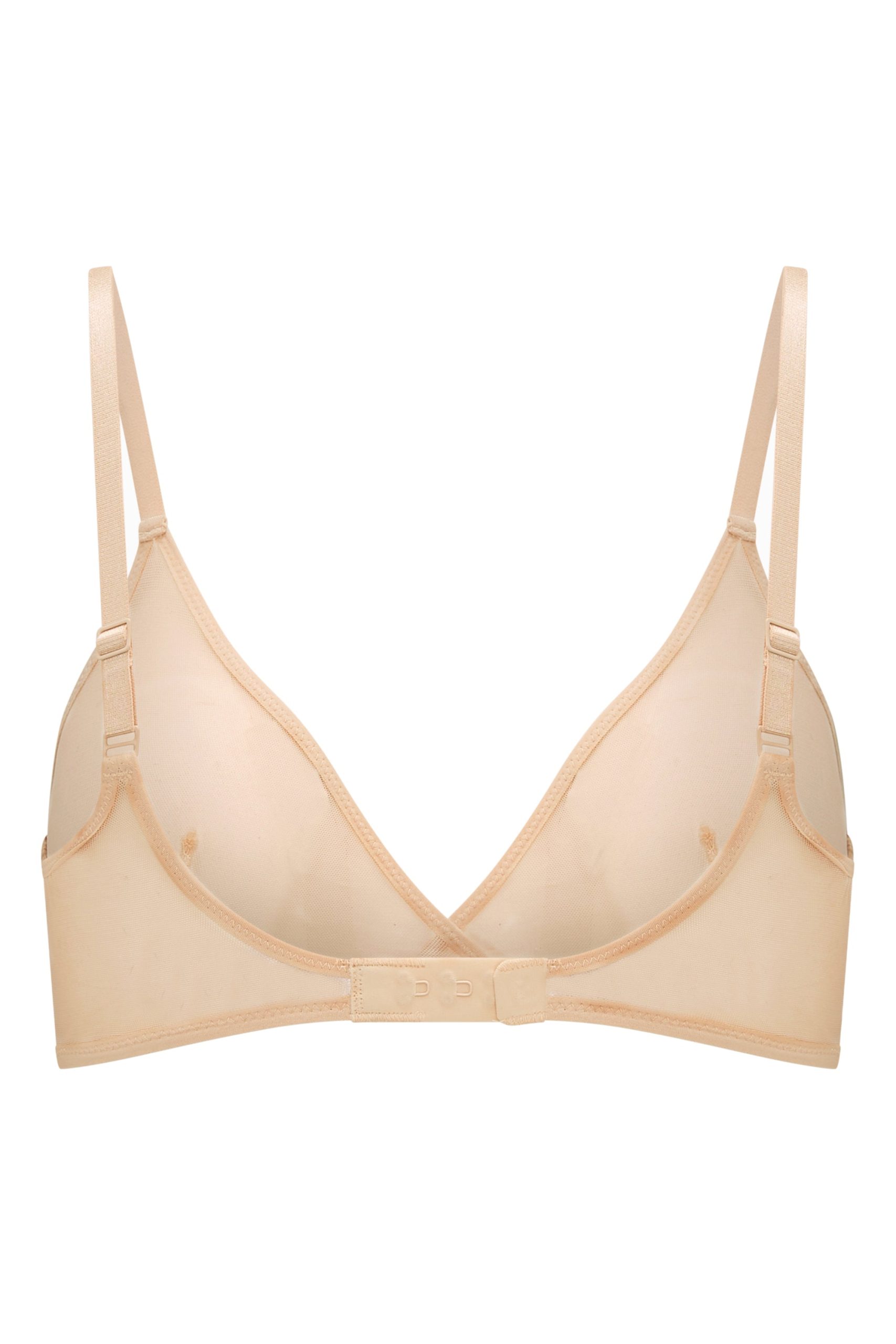 Soft Mesh Single Layer Triangle Bra in Beige - Image 7