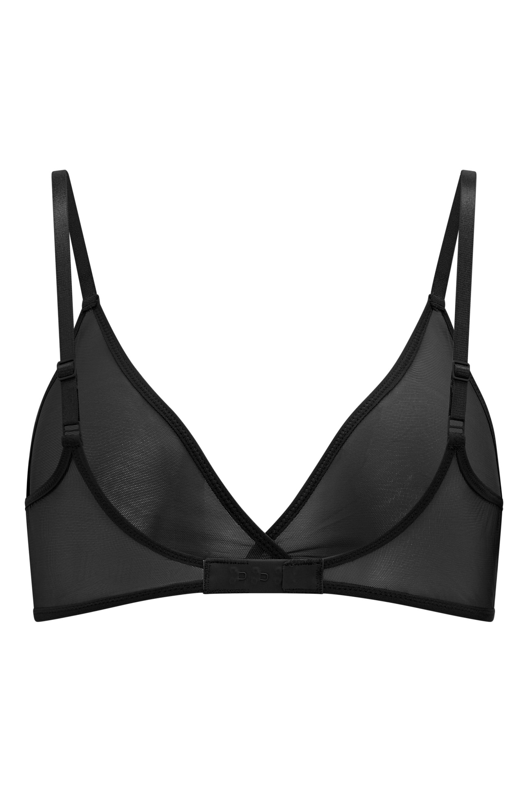 Soft Mesh Single Layer Triangle Bra in Black - Image 7