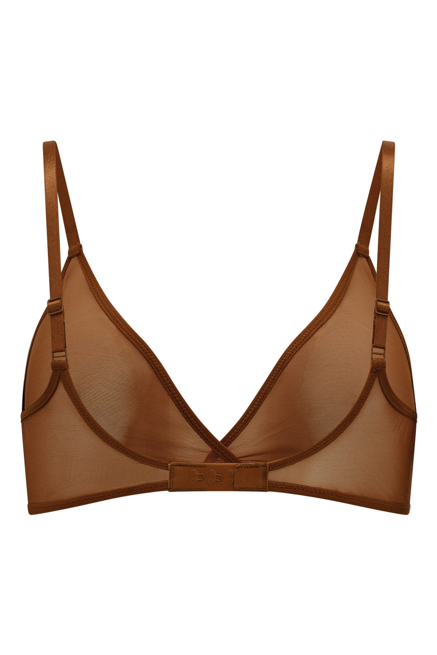 Soft Mesh Single Layer Triangle Bra in Chestnut - Image 7