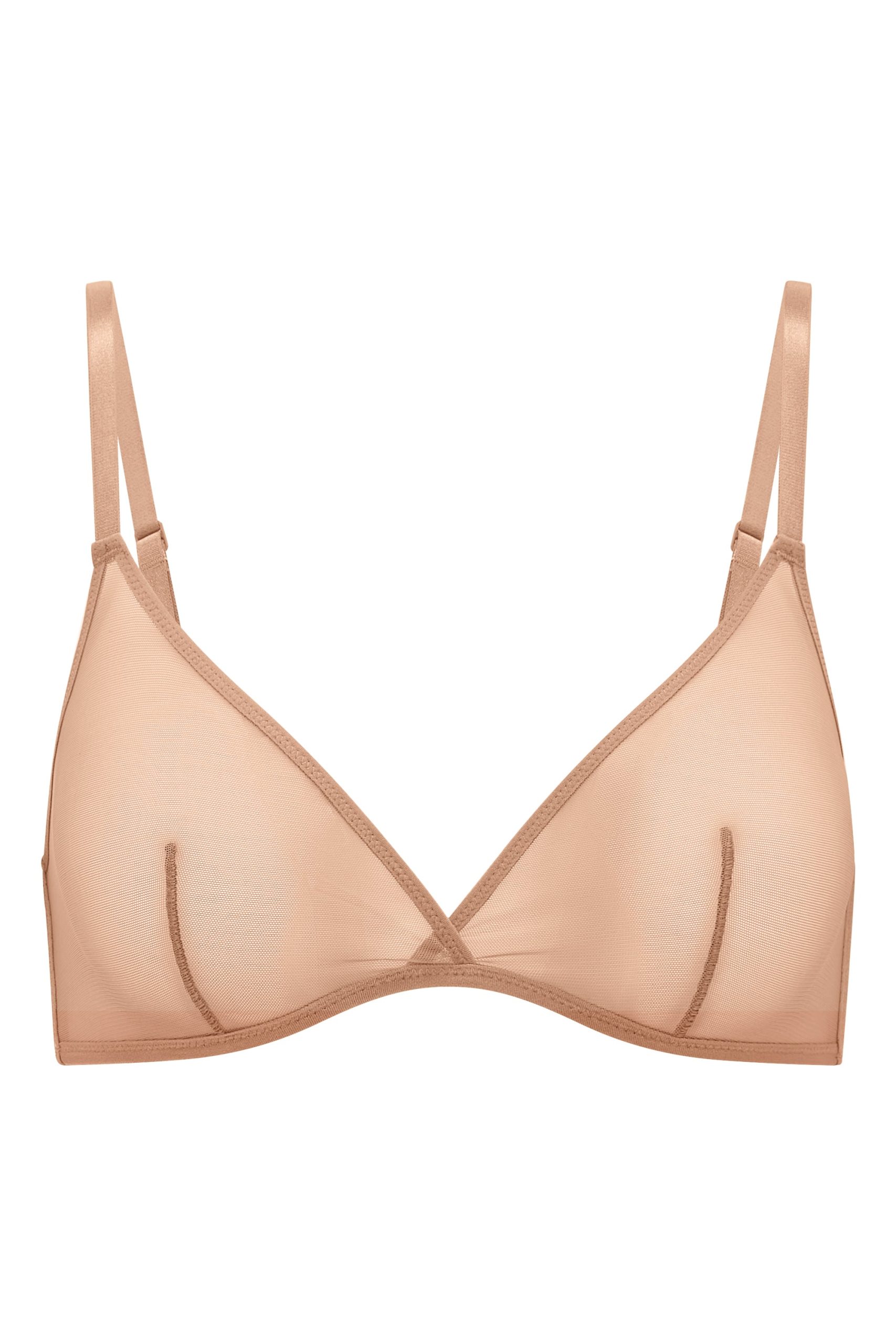 Soft Mesh Single Layer Triangle Bra in Warm Peach - Image 2