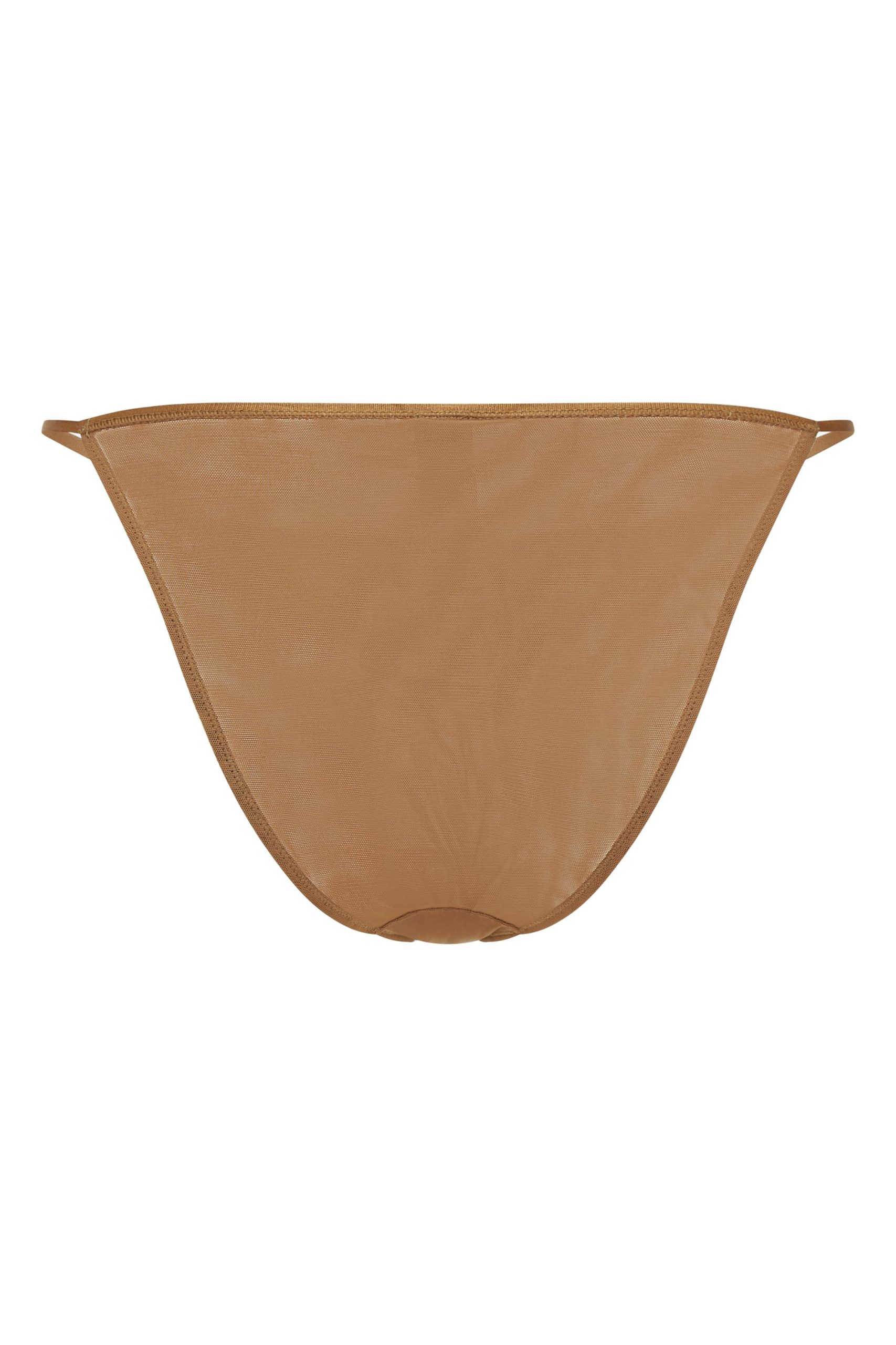 Soft Mesh String Bikini in Almond - Image 7