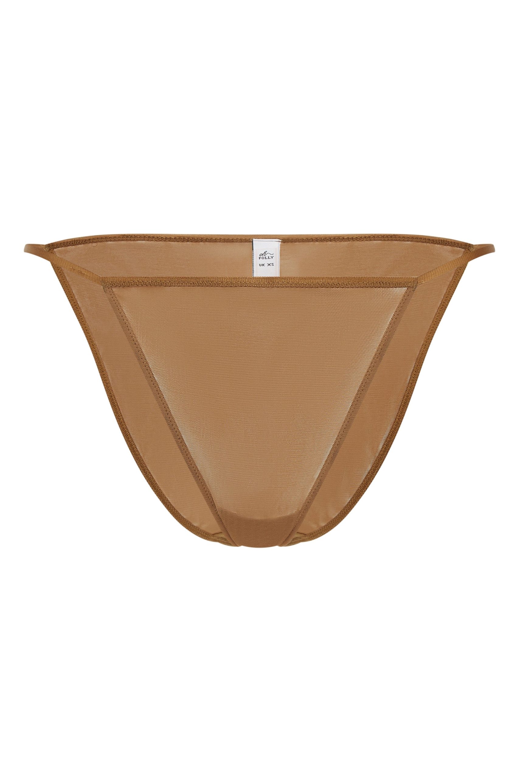 Soft Mesh String Bikini in Almond - Image 2
