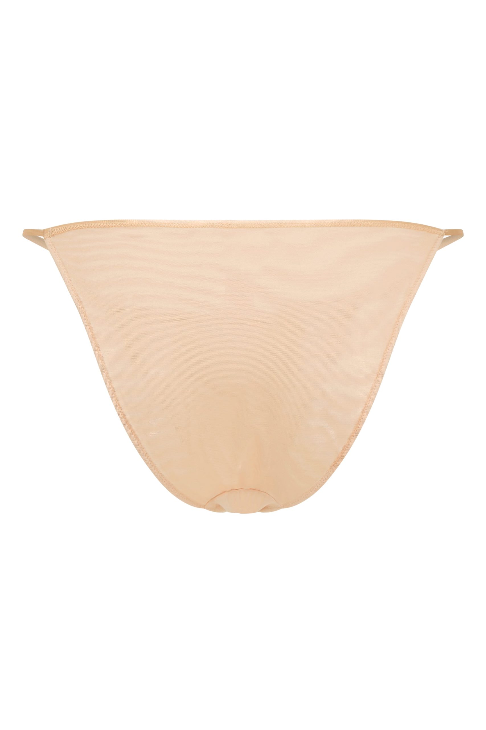 Soft Mesh String Bikini in Beige - Image 6