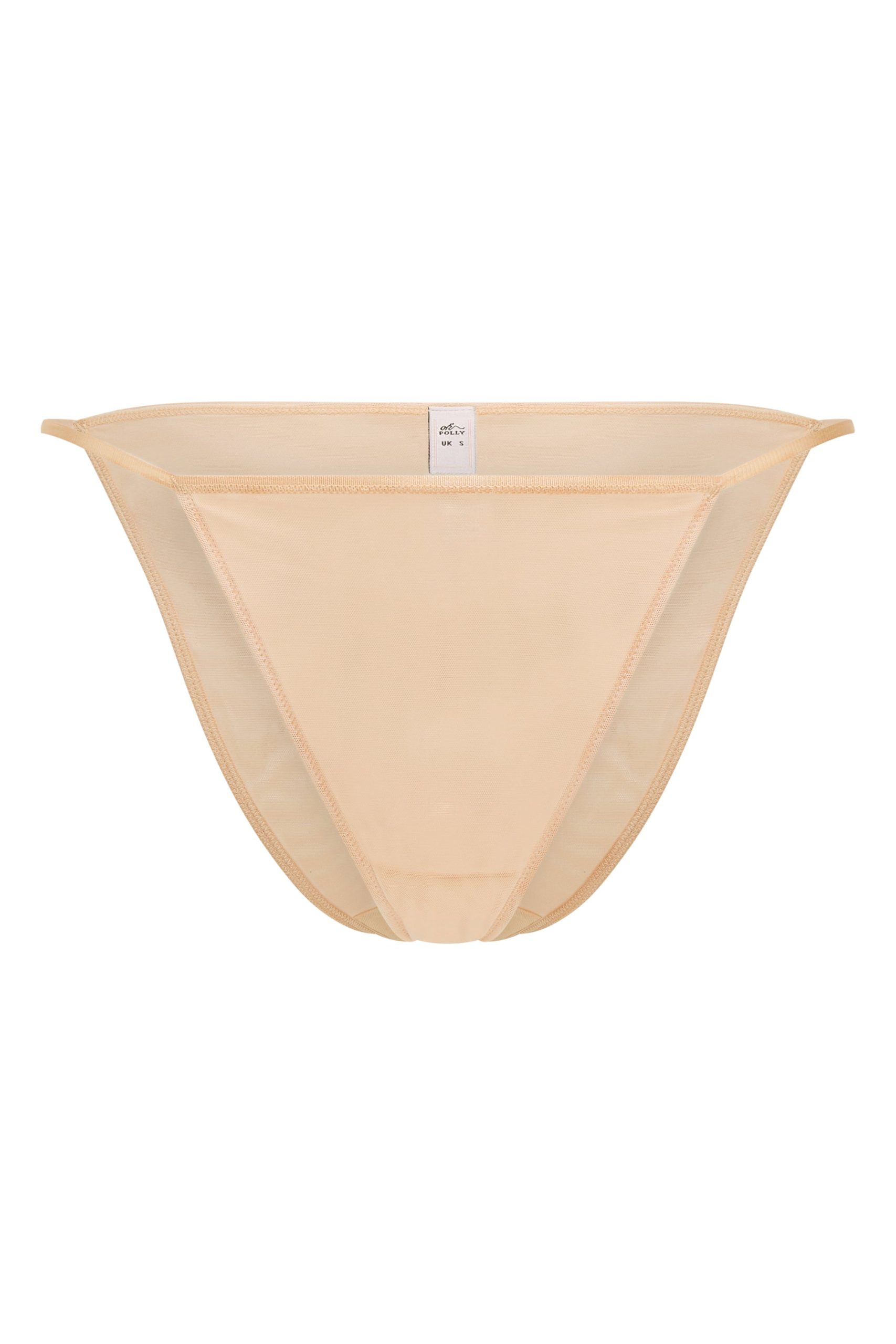 Soft Mesh String Bikini in Beige - Image 2