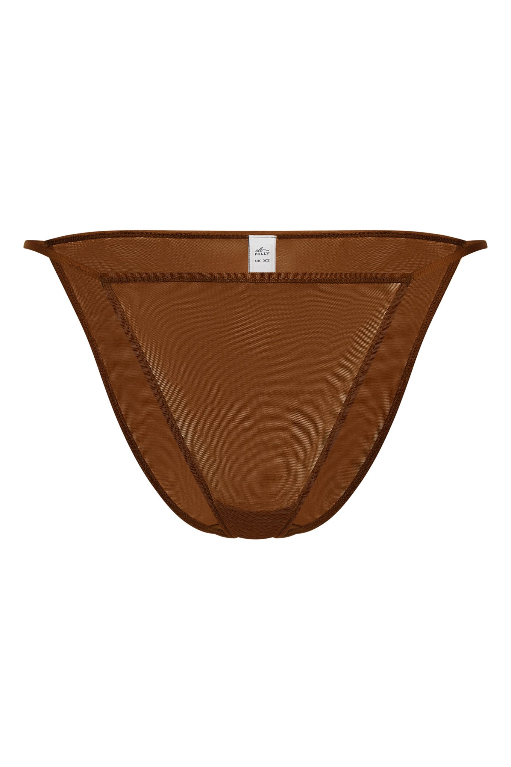 Soft Mesh String Bikini in Chestnut - Image 2
