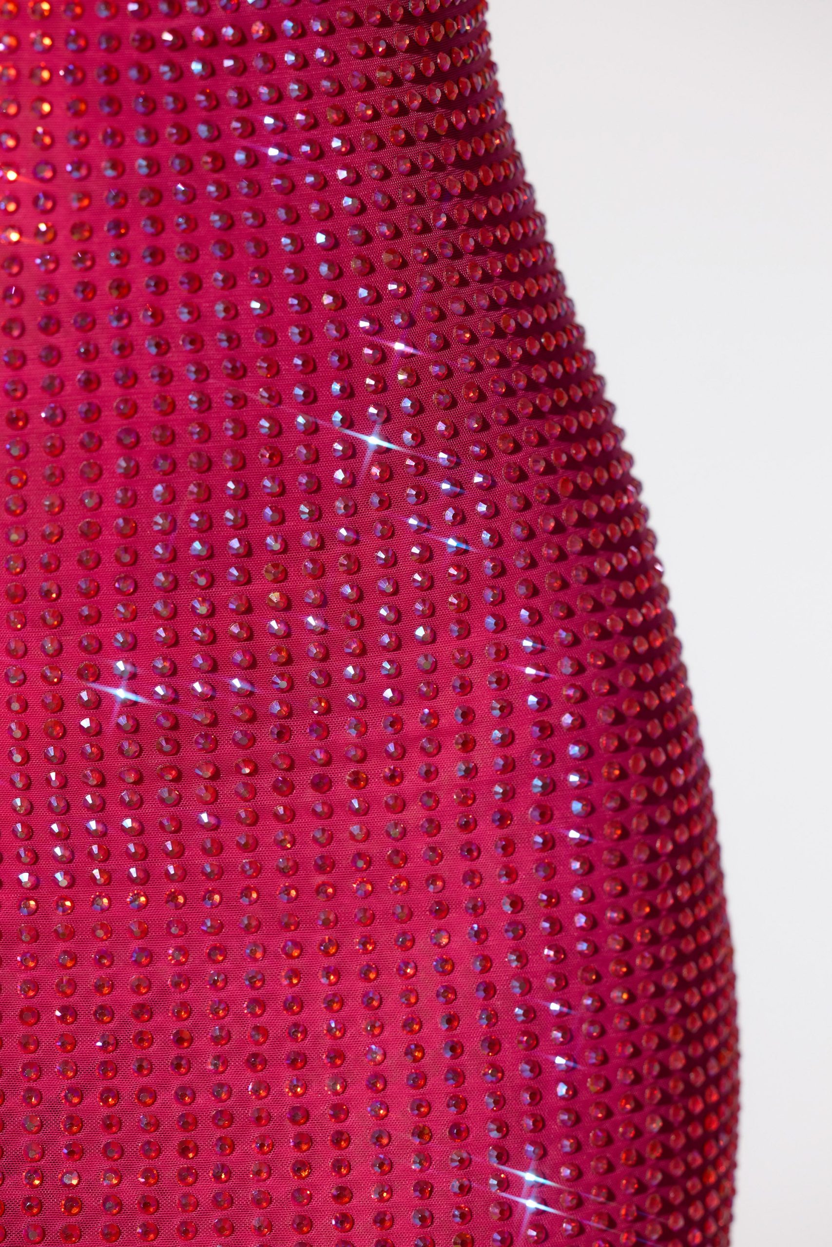 Embellished Extreme Cowl Neck Halter Mini Dress in Hot Pink - Image 4
