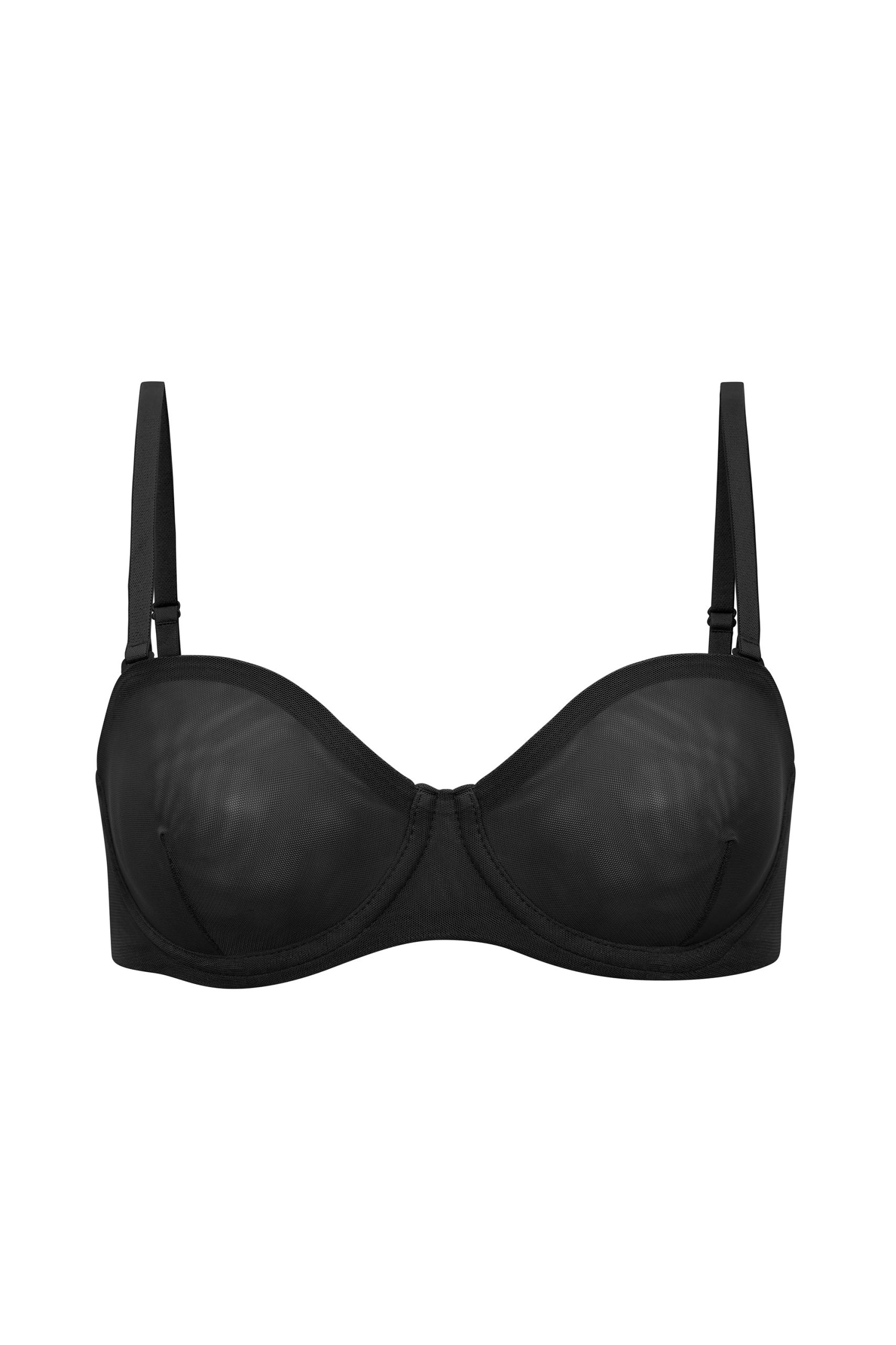 Soft Mesh Strapless Bra in Black - Image 2