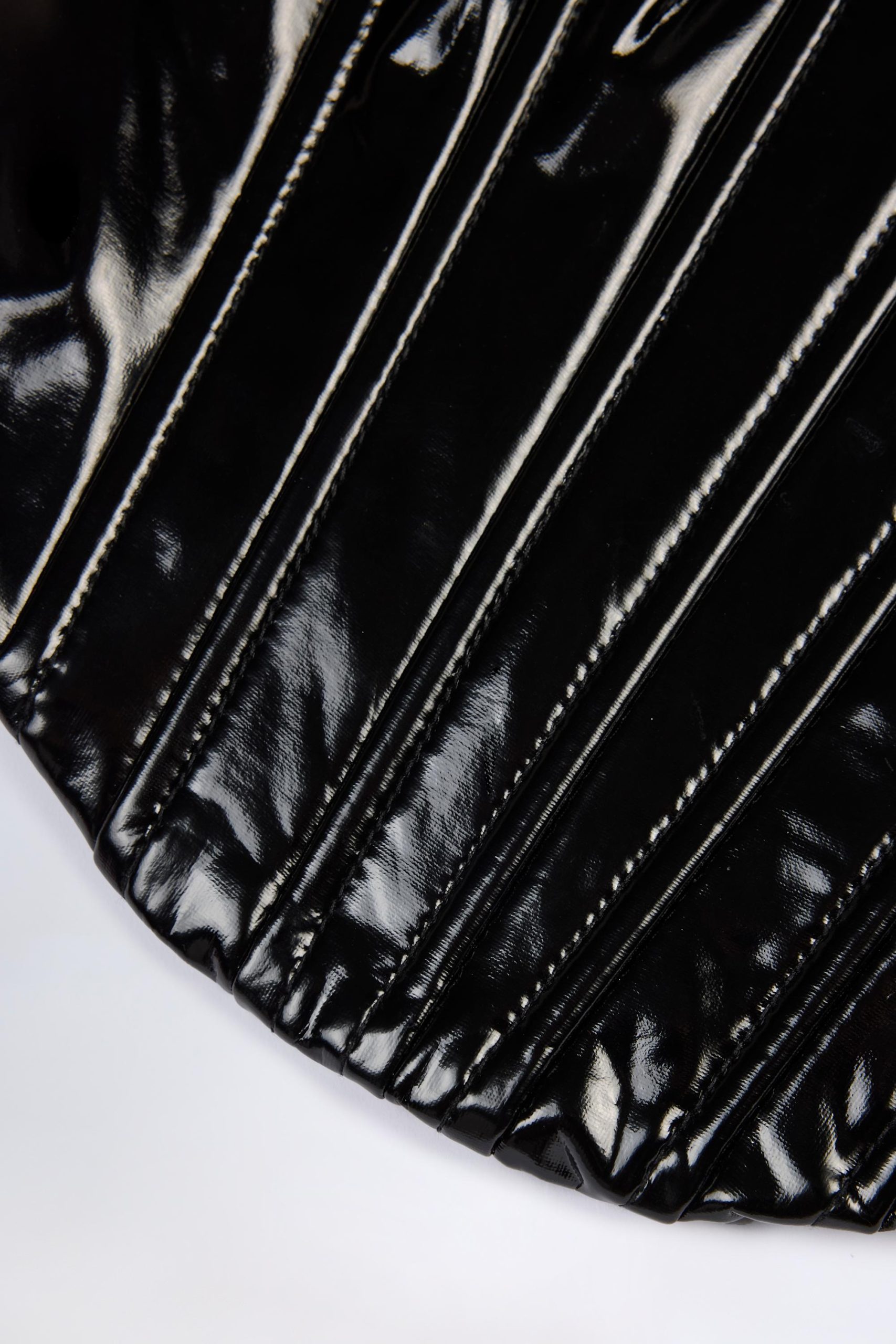 Vinyl Lace-Up Corset Top in Black - Image 8