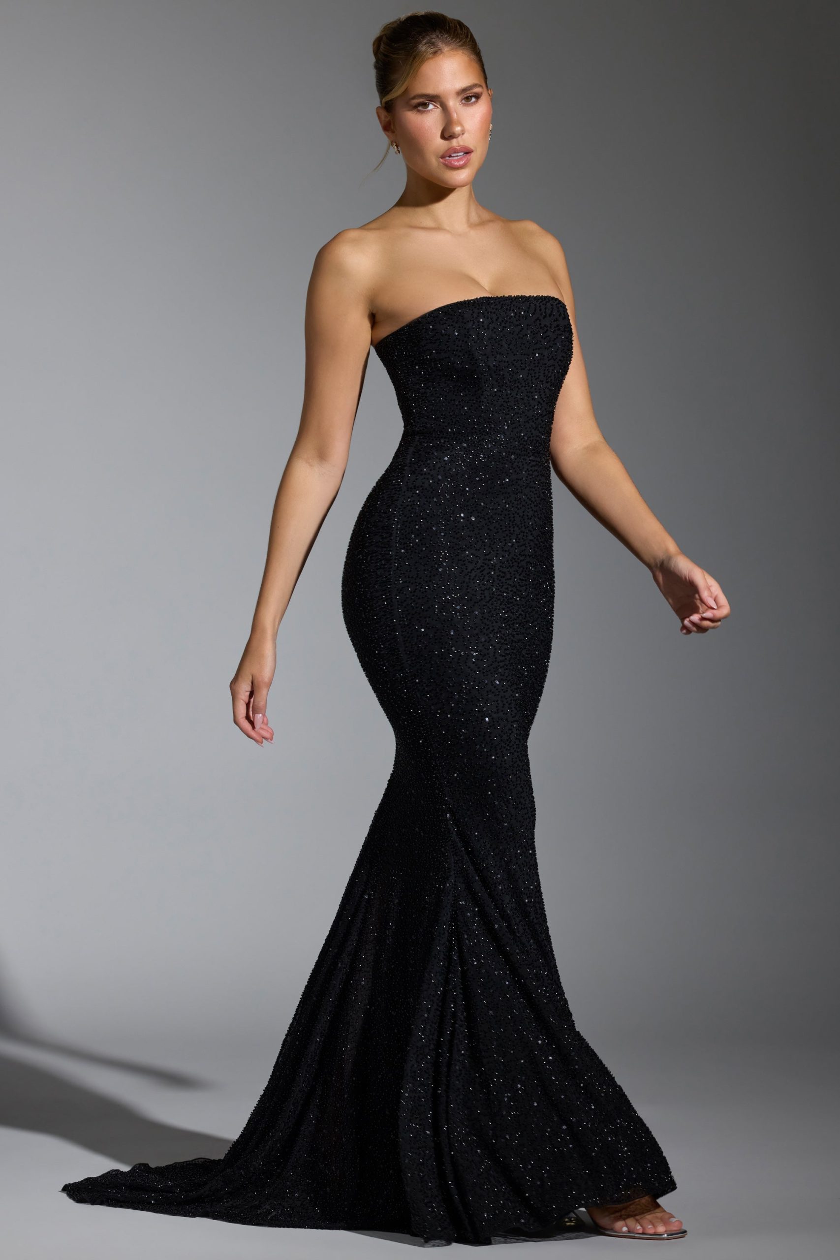 Embellished Corset Gown in Black - Image 10