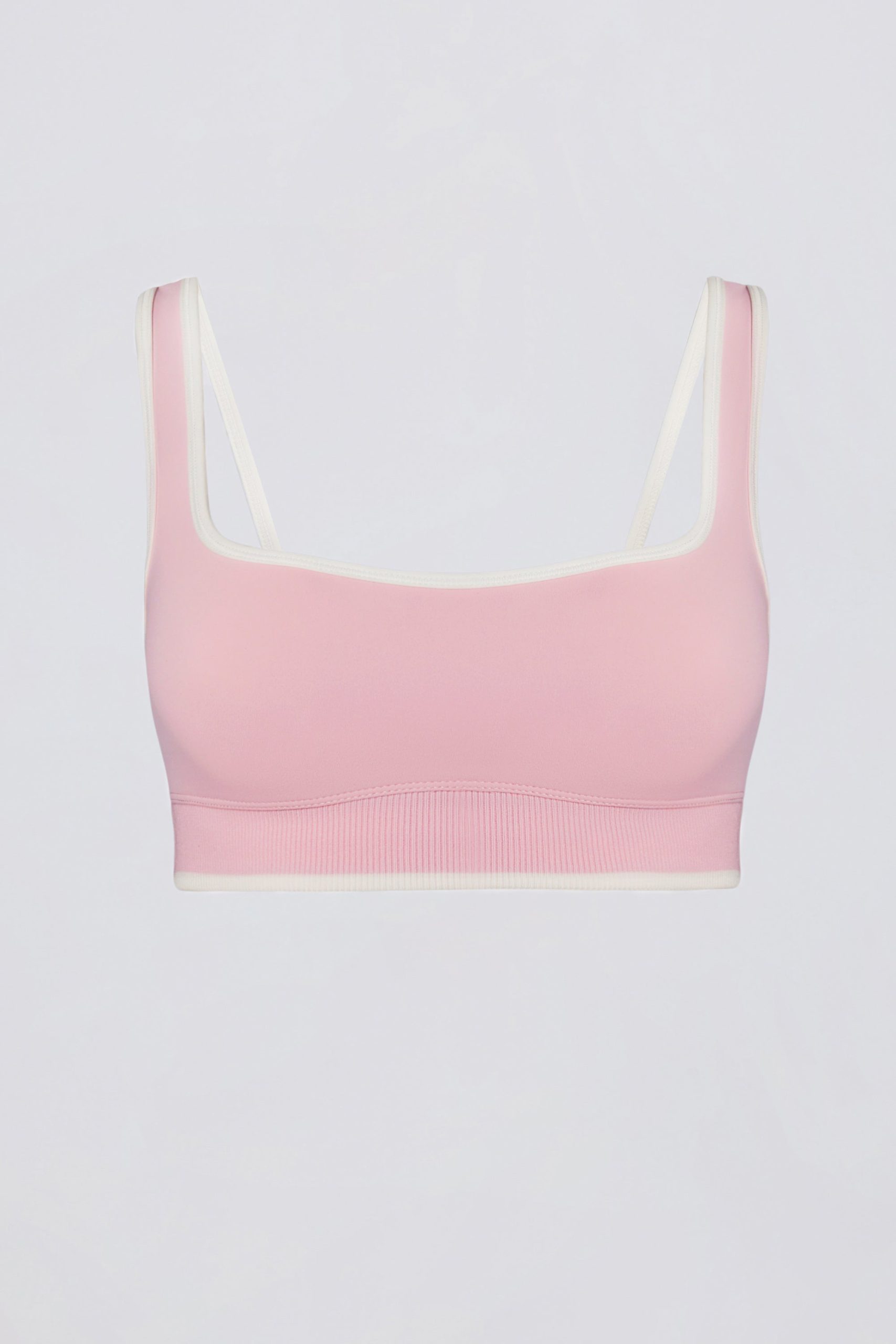 Soft Active Contrast Sports Bra in Powder Pink - Image 4