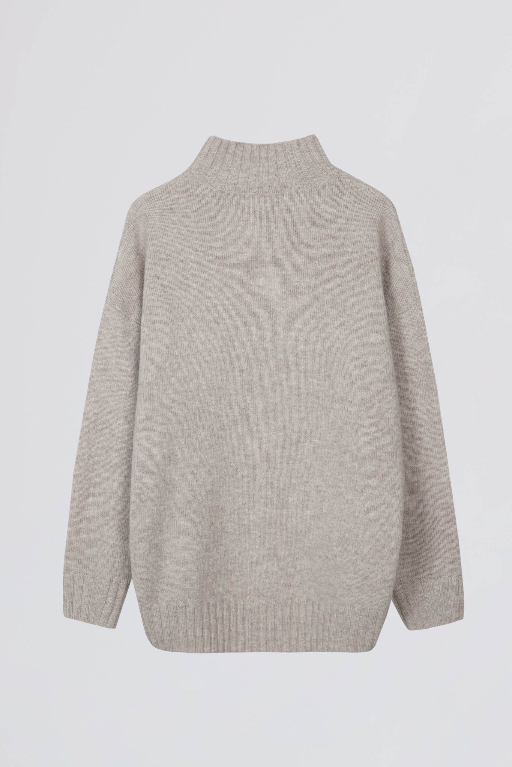 Soft Knit Oversized Jumper in Beige - Image 4