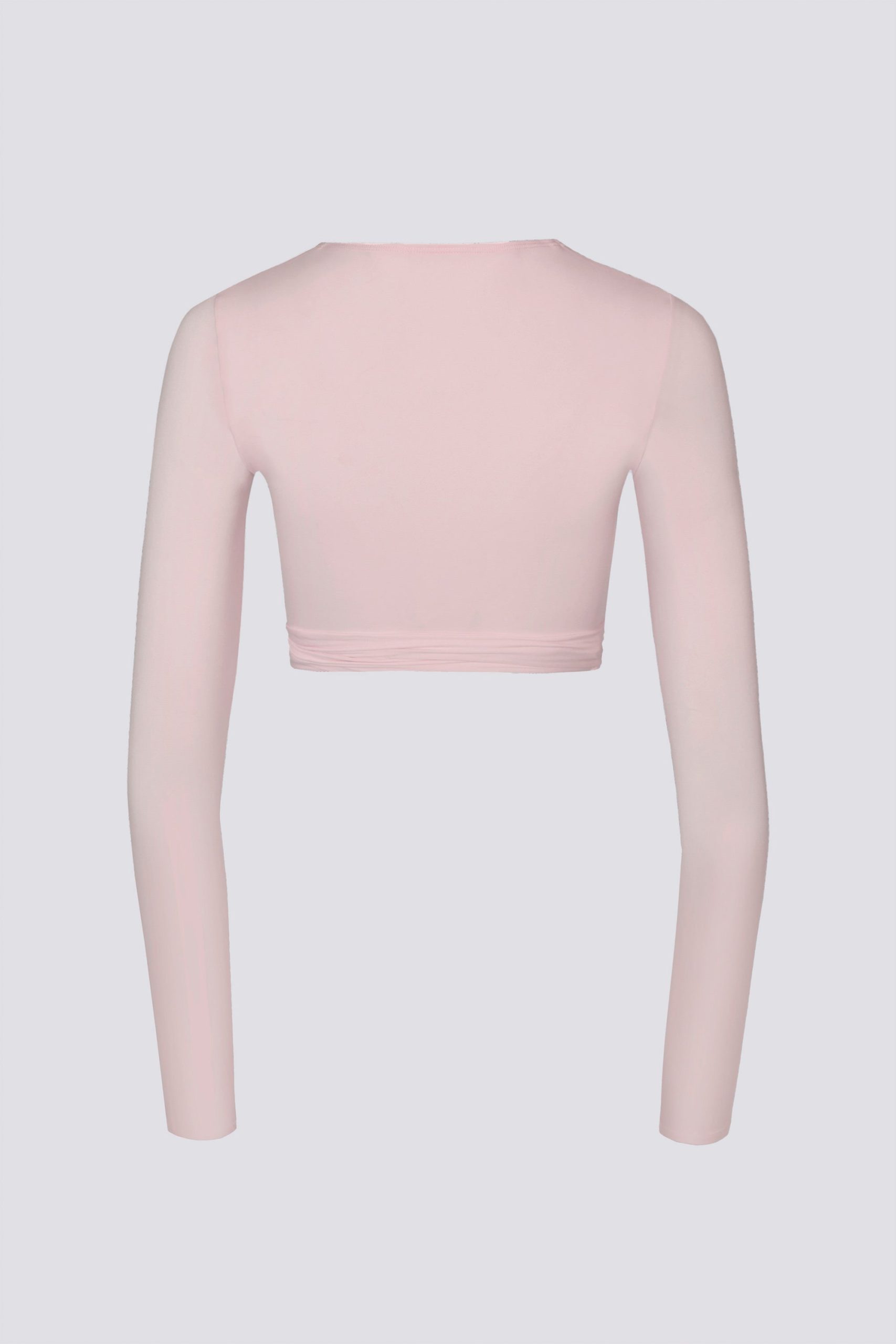 Soft Jersey Wrap Crop Top in Ballet Pink - Image 4