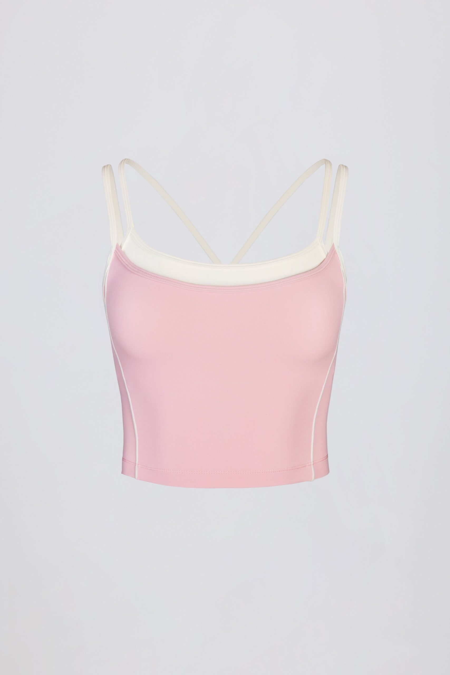 Soft Active Layered Tank Top in Powder Pink - Image 4