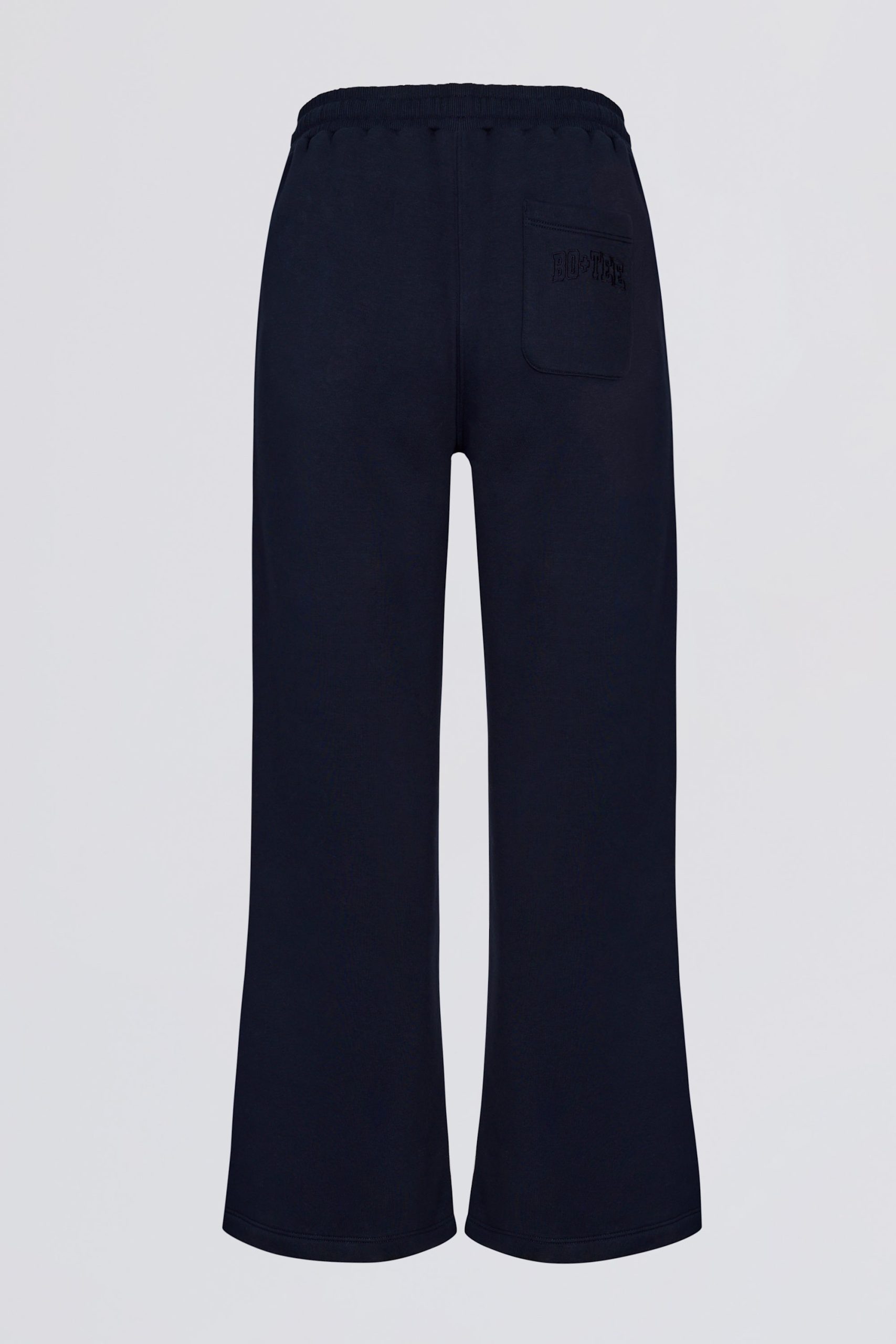 Premium Brushed Jersey Wide-Leg Joggers in Classic Navy - Image 5