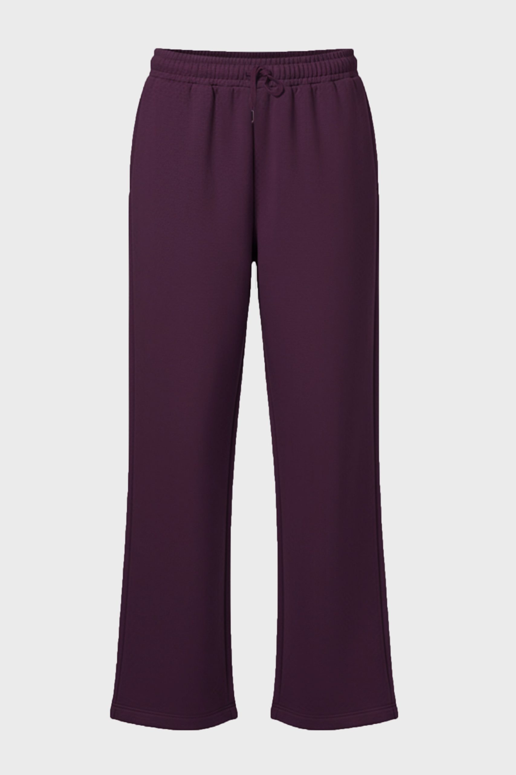 Brushed Jersey Wide-Leg Joggers in Plum - Image 3