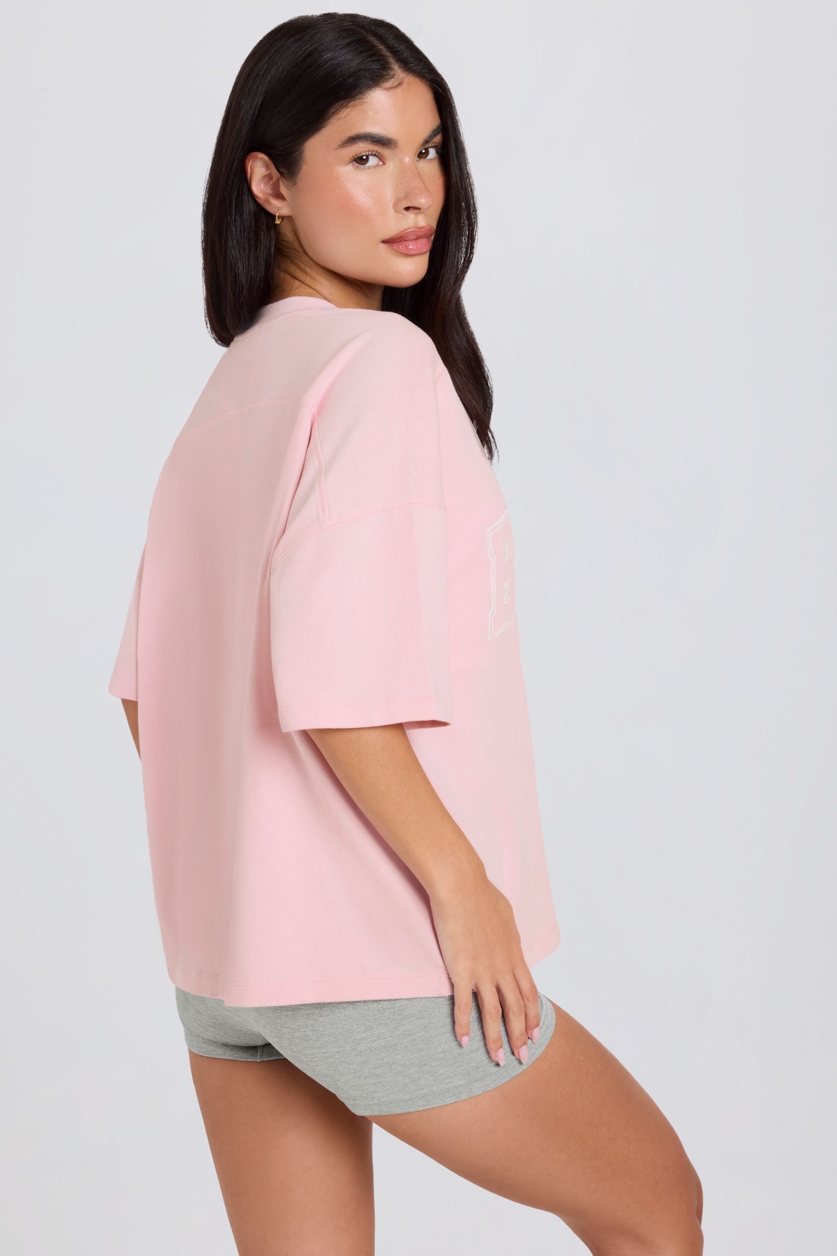 Oversized Cotton-Jersey T-Shirt in Powder Pink - Image 2