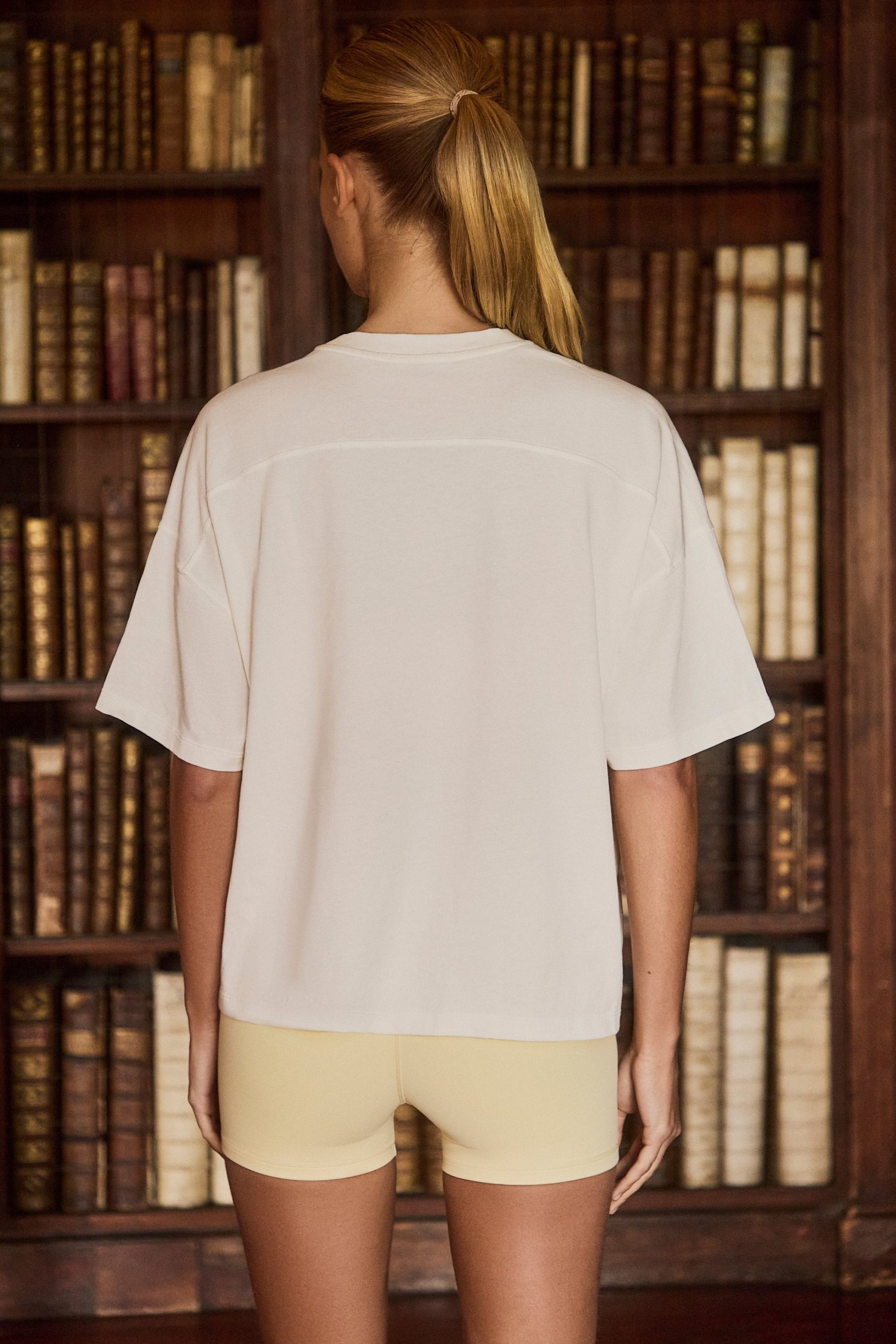 Oversized Cotton-Jersey T-Shirt in White - Image 2