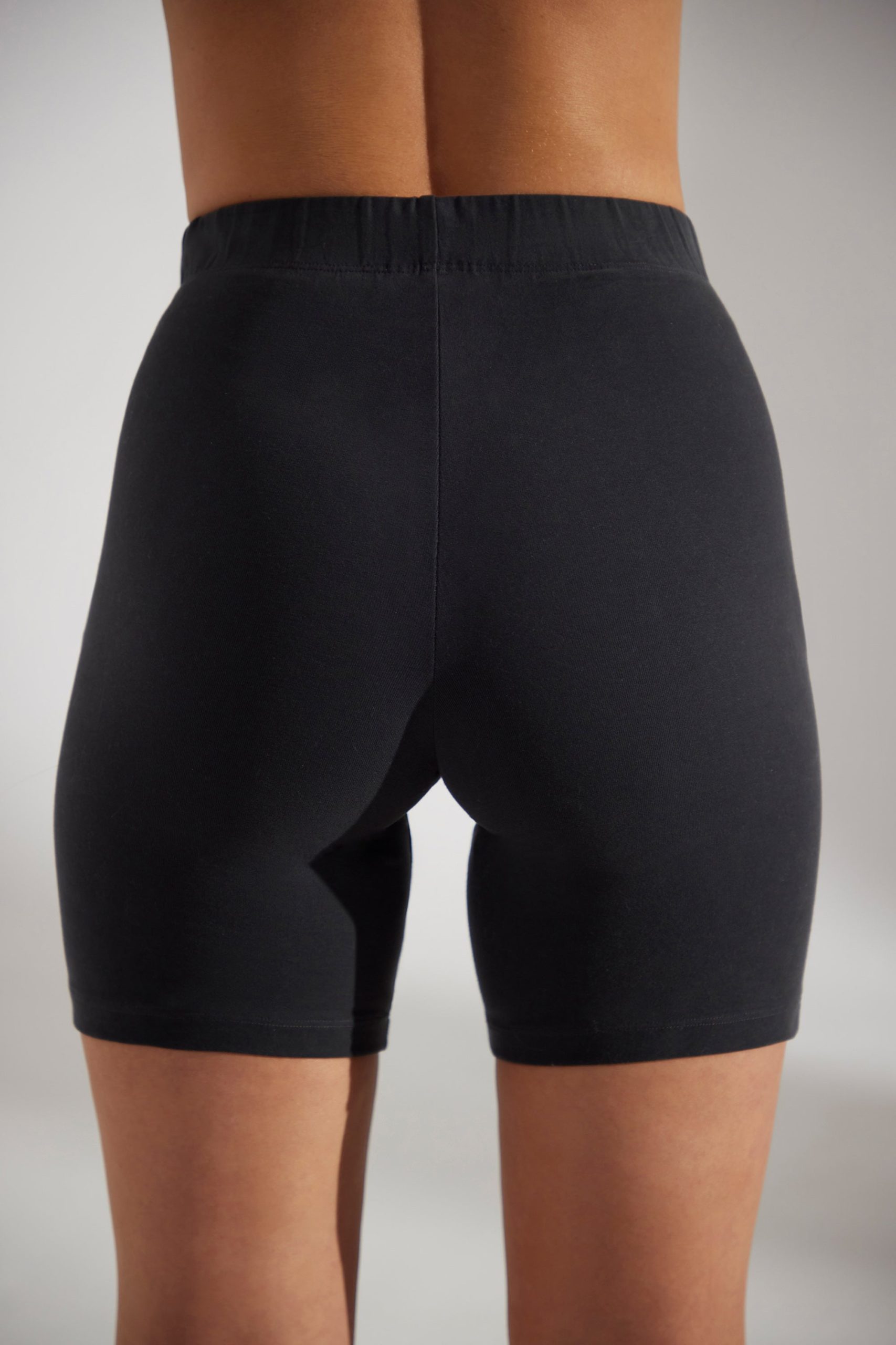 Soft Cotton Biker Shorts in Black - Image 3