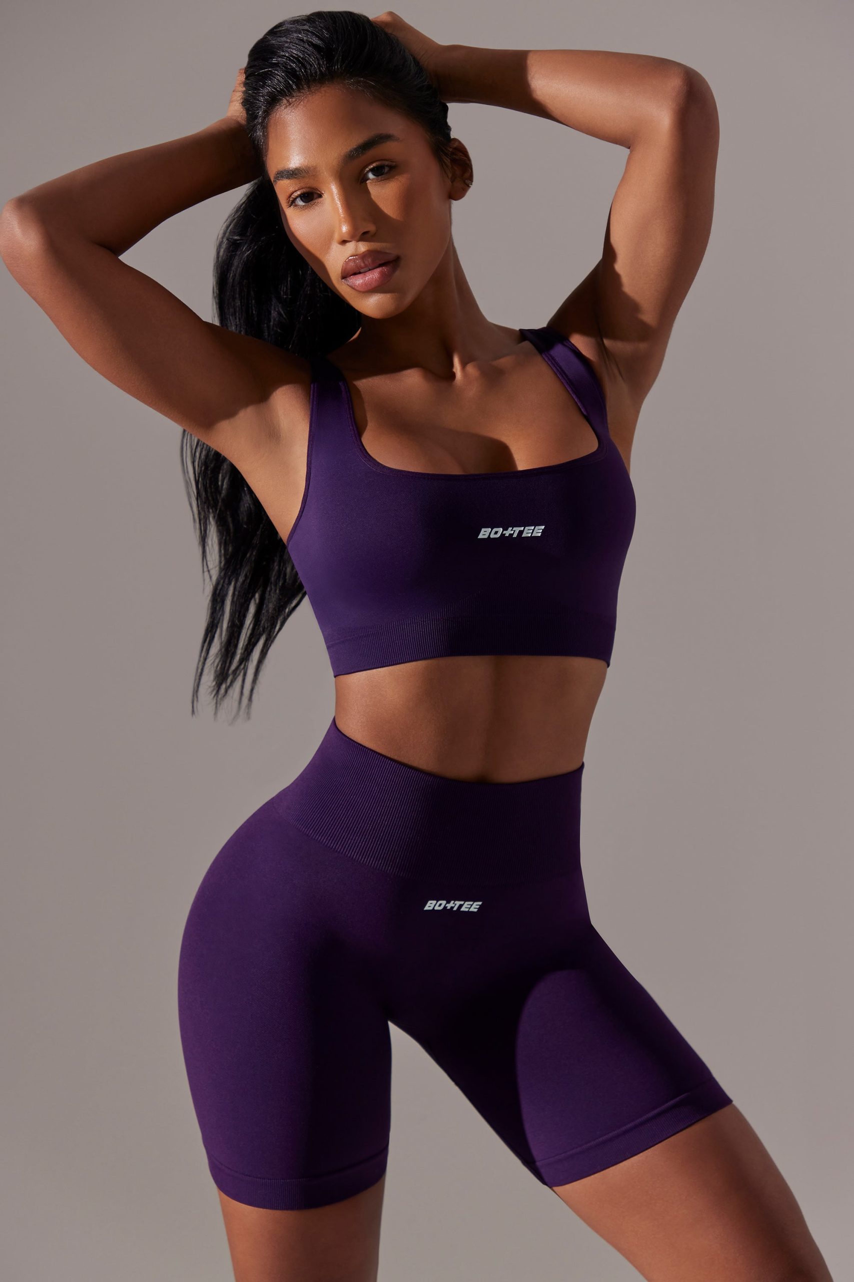 High Waist Super Sculpt Biker Shorts in Purple - Image 5