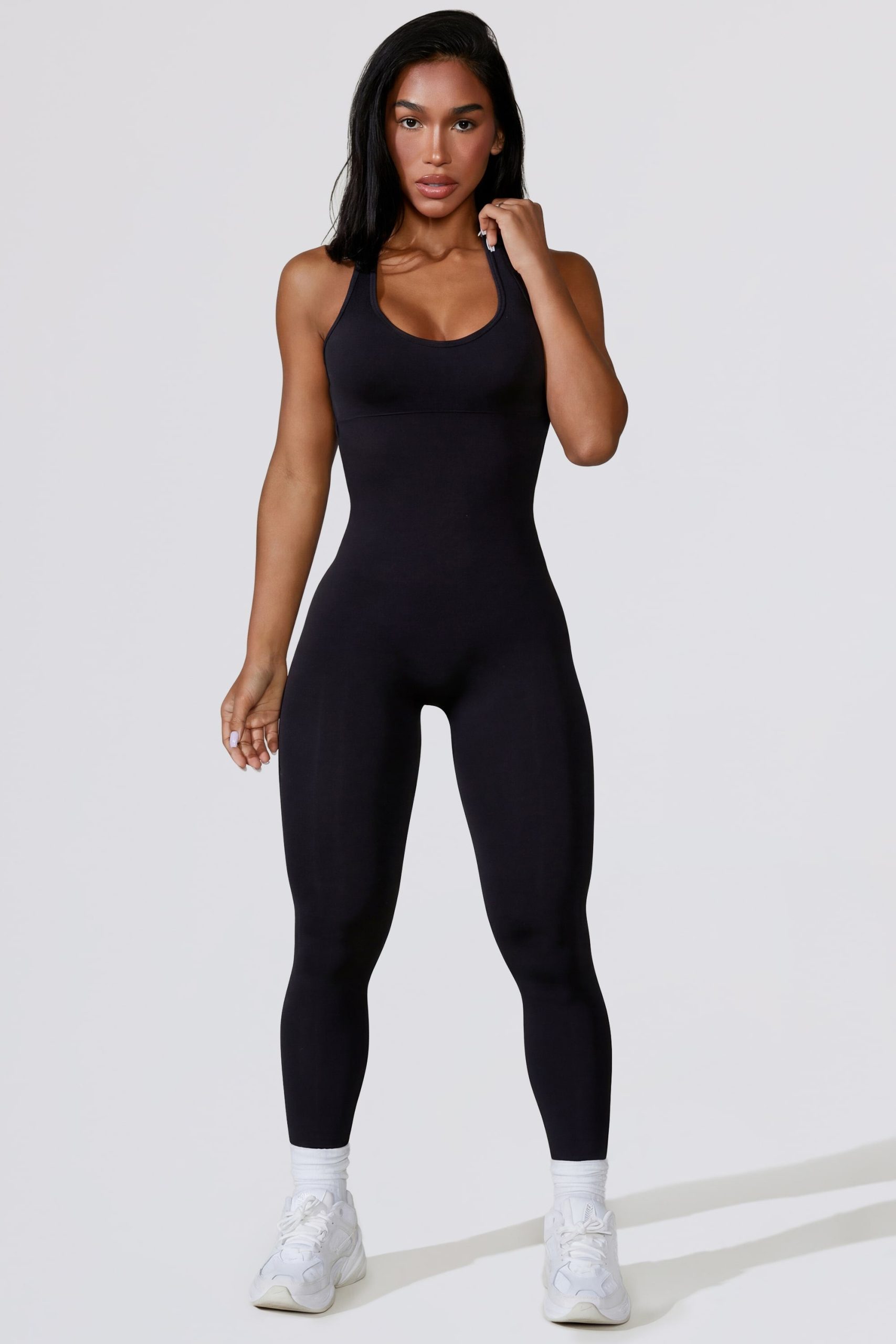 Open Back Define Luxe Unitard in Black - Image 6
